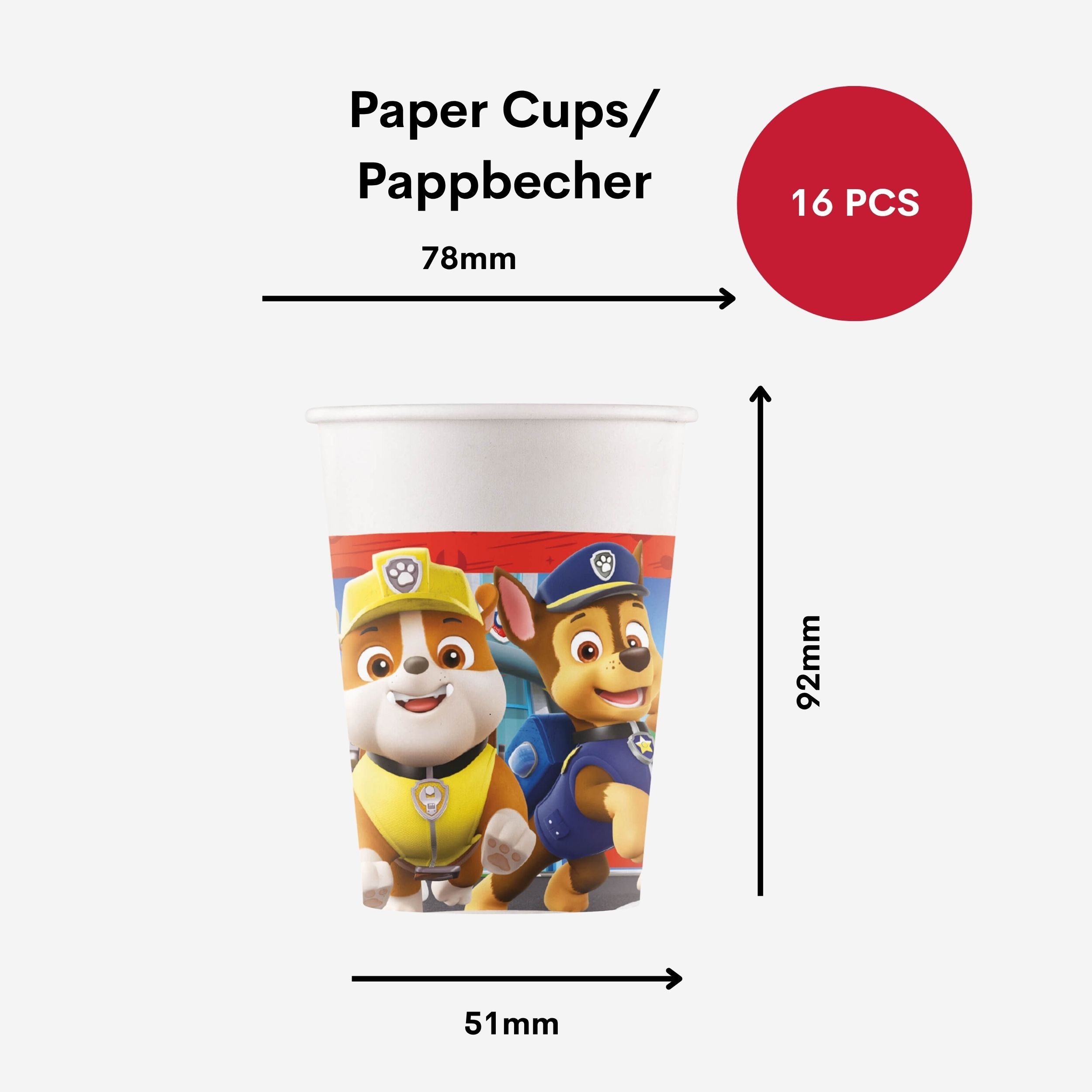 Procos Einweggeschirr-Set Paw Patrol Partygeschirr Set 52-tlg Kindergeburtstag Rescue Heroes, 16 Personen – Bild 3 von 5
