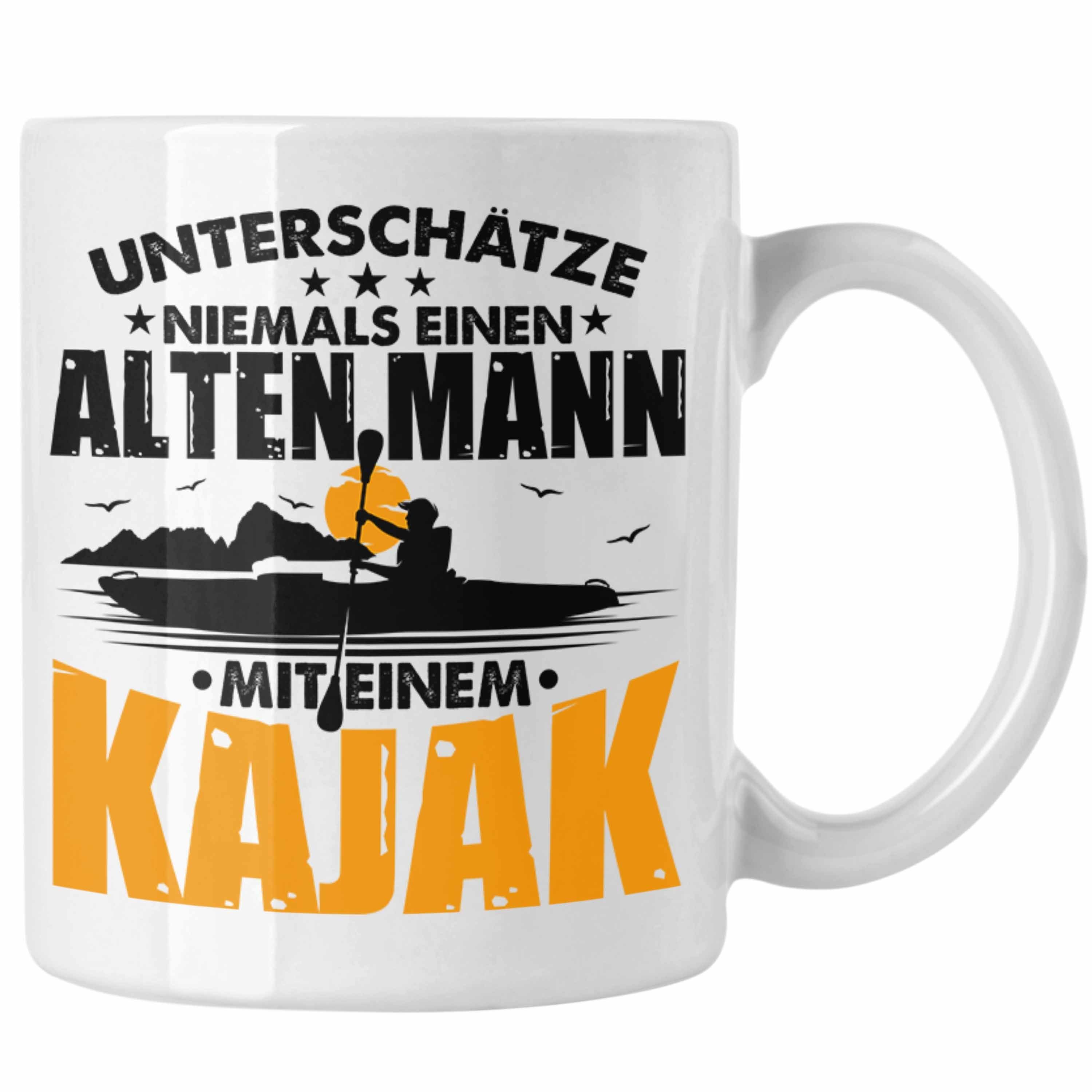 Tasse Kajak-Fahrer Weiss Evolution Kajak Trendation Geschenkidee Überraschung Tasse Geschenk Trendation - Geburtstag