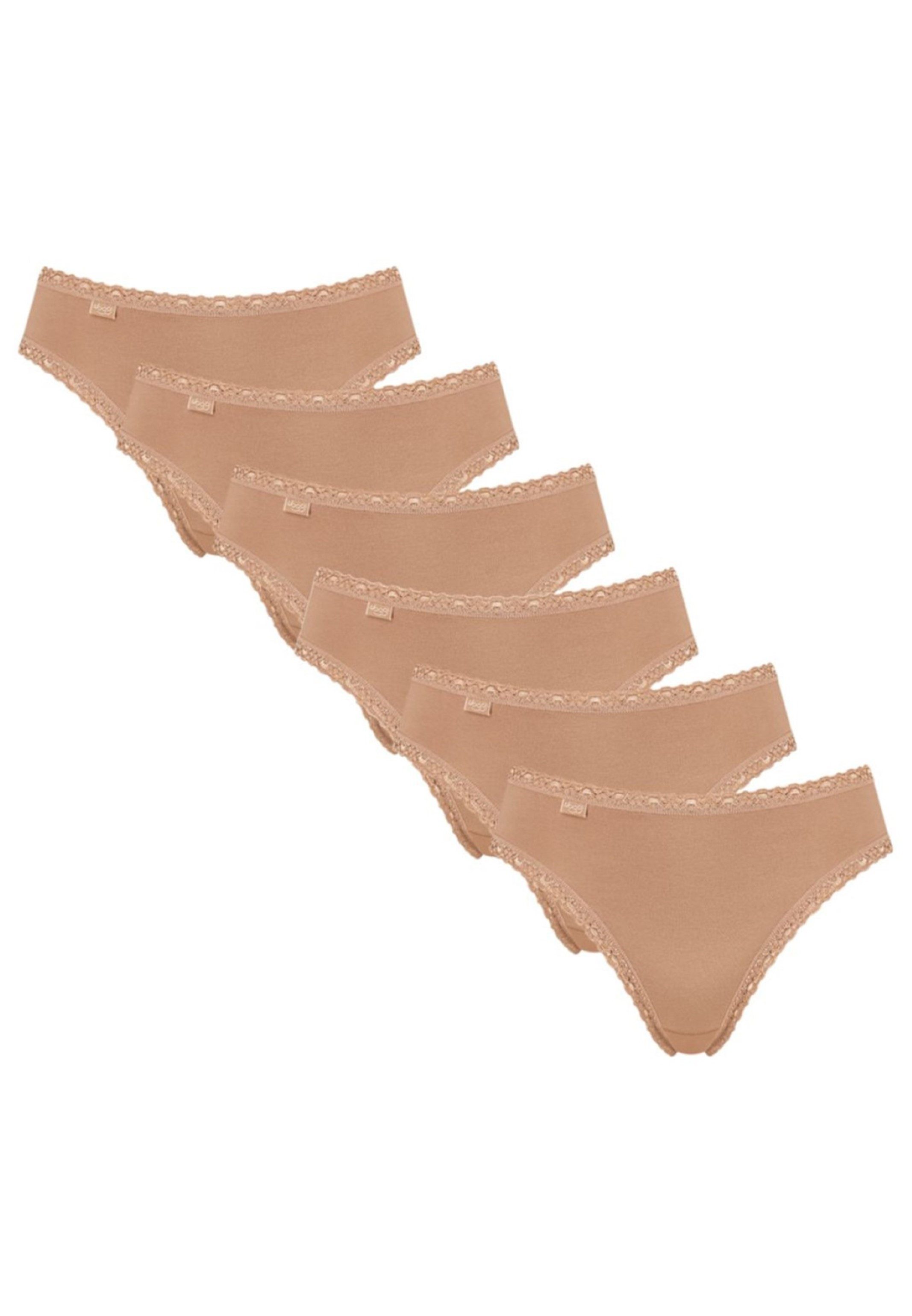 sloggi Tai-Slip 6er Pack 24/7 Cotton Lace (Spar-Set) Tai Slip - Baumwolle - Atmungsaktiv