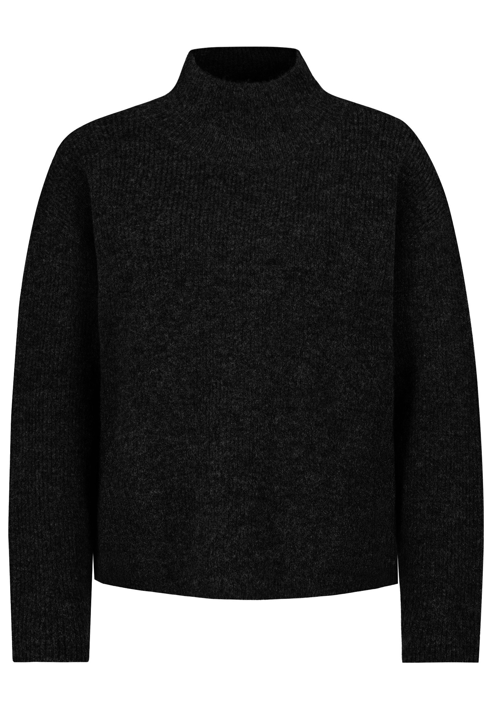 Eight2Nine Strickpullover Moderner Stil Stehkragen Langarm für Damen (1-tlg) Hochgeschlossener Kragen, Feinstrick, Rippstruktur, Bequem