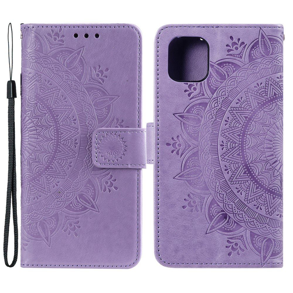 CoverKingz Handyhülle Hülle für Apple iPhone 13 Handyhülle Flip Case Cover Schutzhülle 15,2 cm (6 Zoll), Klapphülle Schutzhülle mit Kartenfach Schutztasche Motiv Mandala