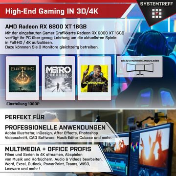 SYSTEMTREFF Gaming-PC (Intel Core i7 14700F, Radeon RX 6800 XT, 16 GB RAM, 1000 GB SSD, Luftkühlung, Windows 11, WLAN)