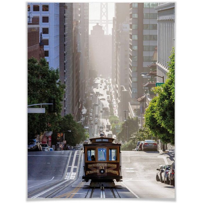Wall-Art Poster Cable Car San Francisco Städte (1 St) Poster Wandbild Bild Wandposter