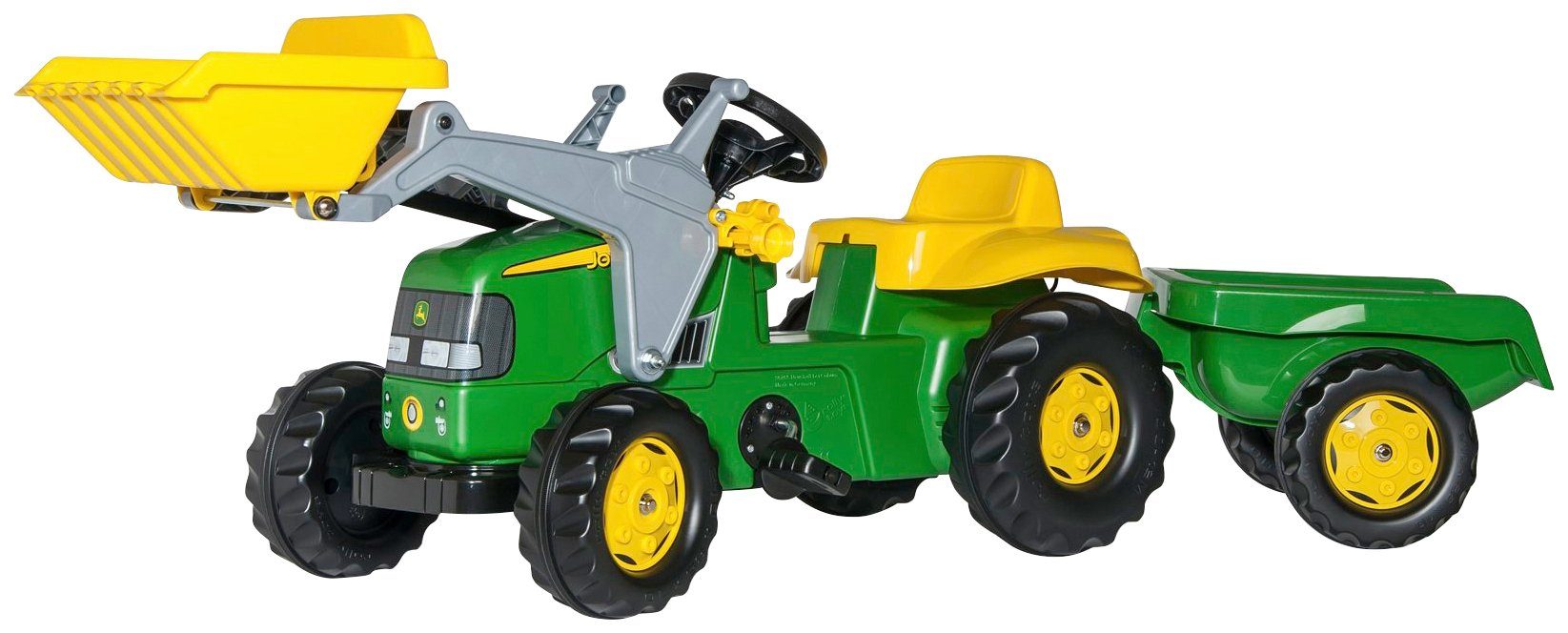 rolly toys® Trettraktor rollyKid, John Deere, mit Trailer und Lader