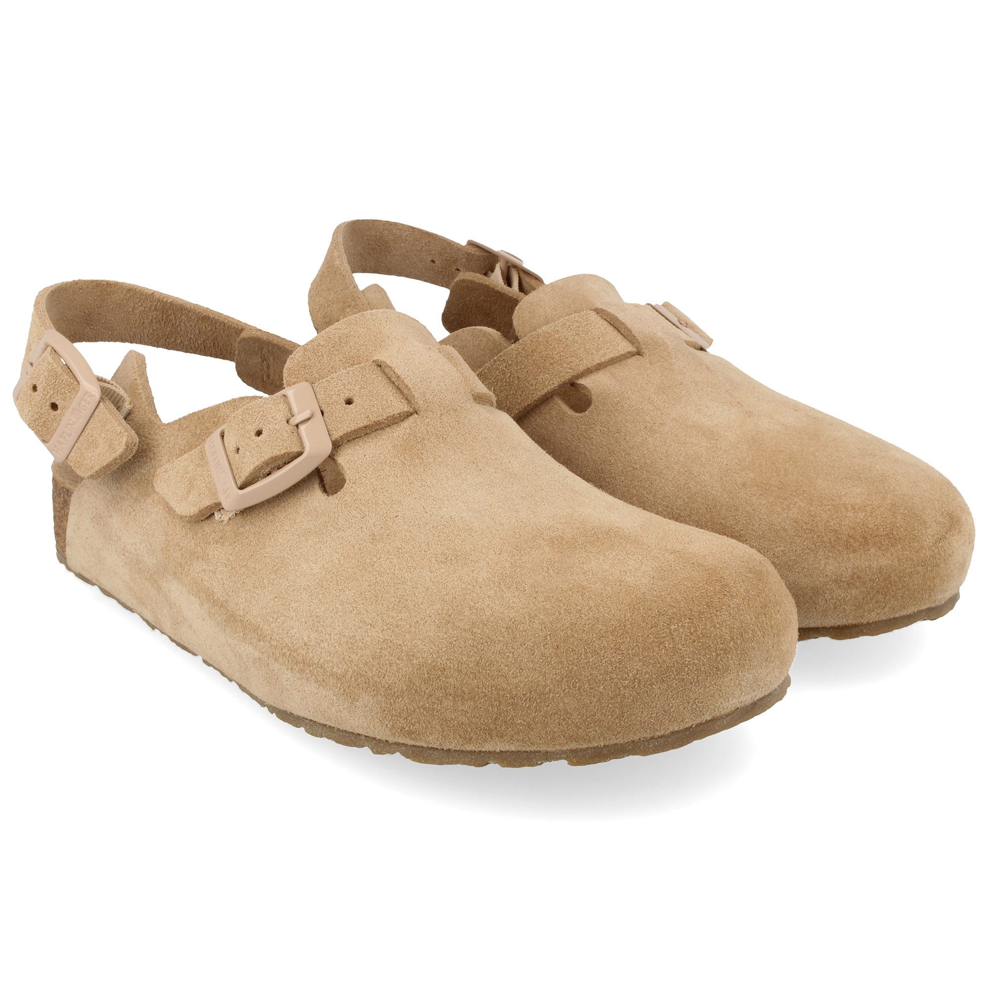 Haflinger Faro Lederclog mit Korkfußbett und Fersenriemen Unisex Hausschuh