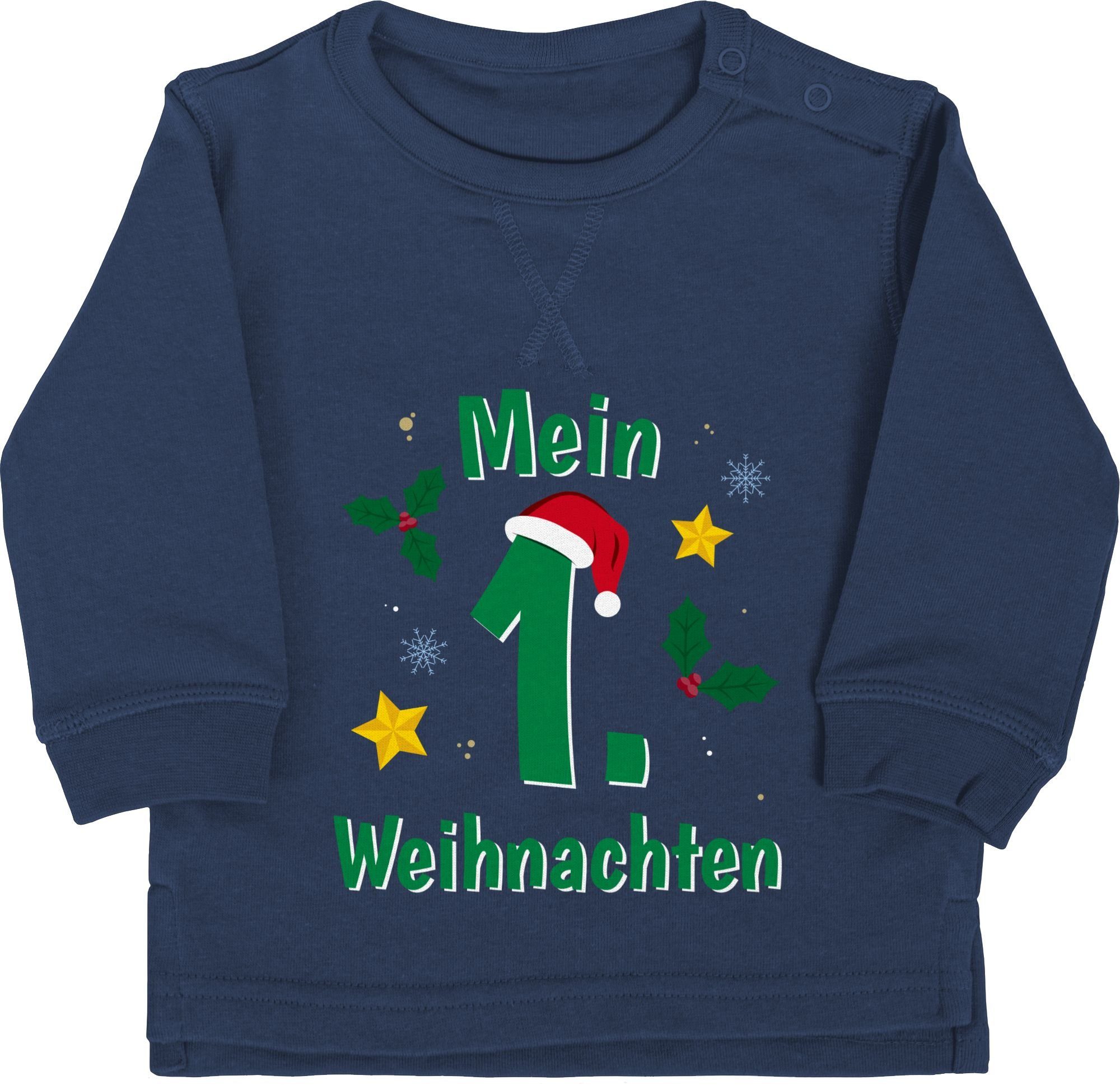 Shirtracer Sweatshirt Mein 1. Navy Baby Weihnachten grün Blau Weihnachten 1 Kleidung