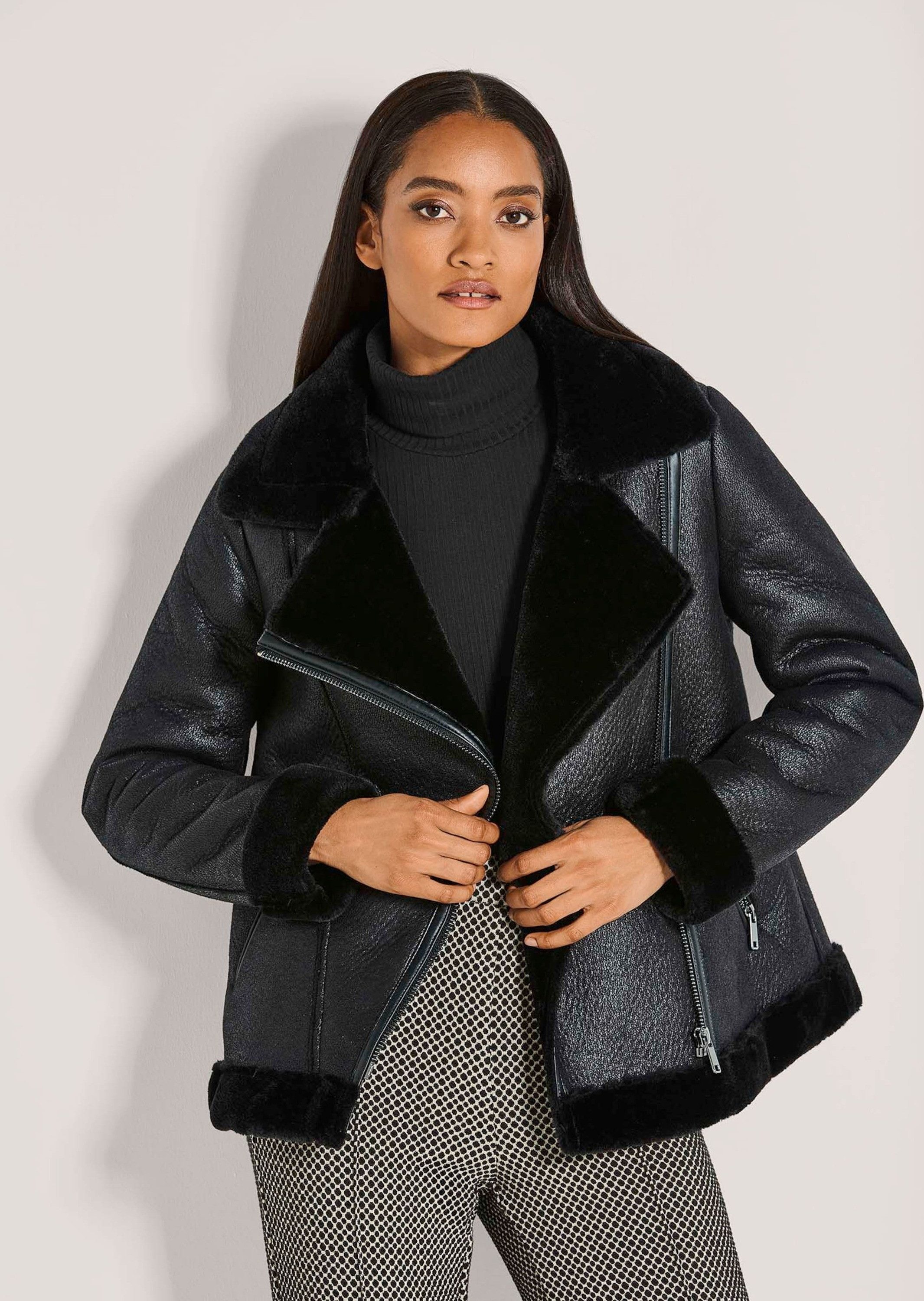MADELEINE Outdoorjacke Edle Bikerjacke mit Reverskragen günstig online kaufen