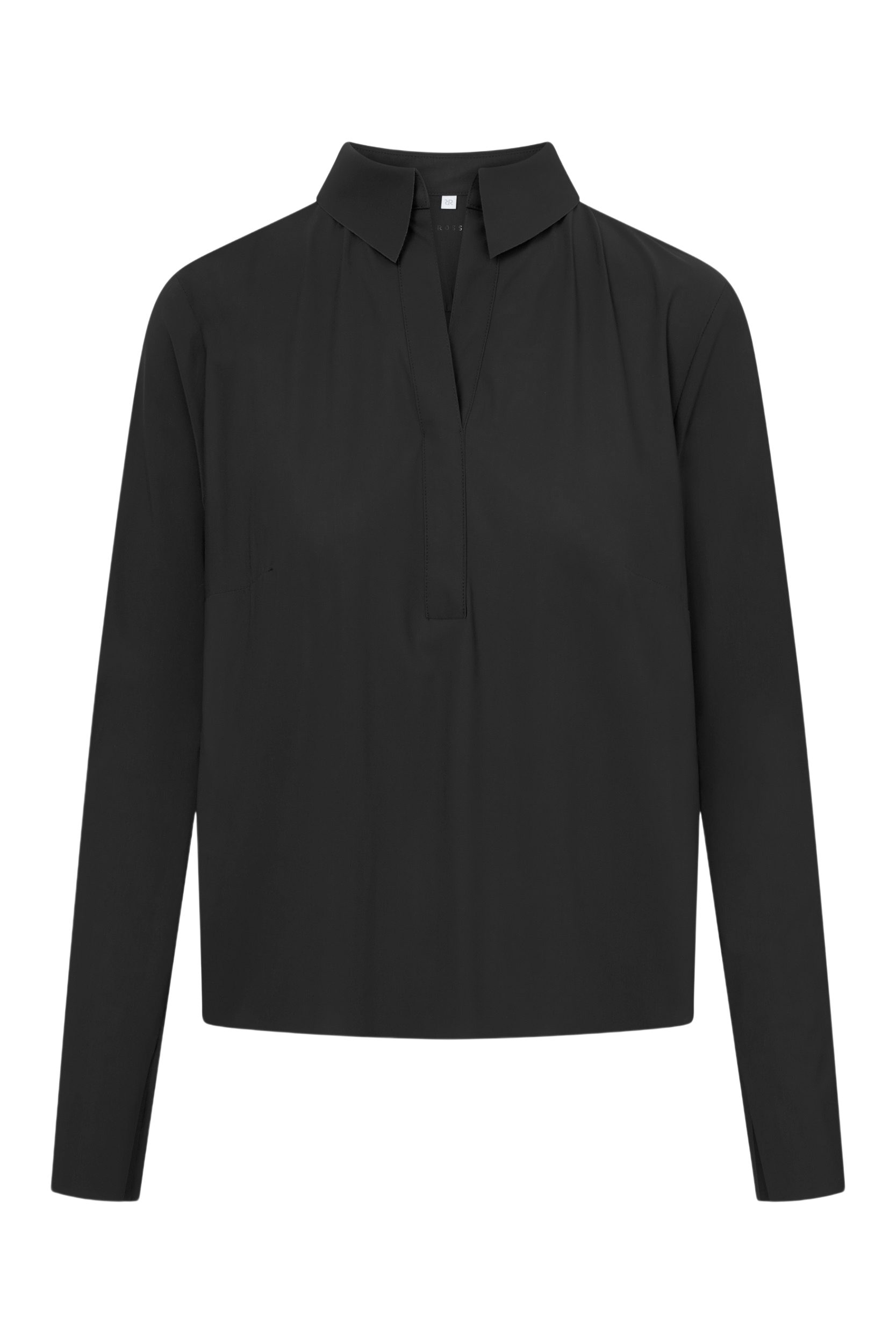 Raffaello Rossi Kurzarmbluse schwarz,Casual,Polyamid,Unifarben,Hemdblusenkragen,Lang,Regular Fit