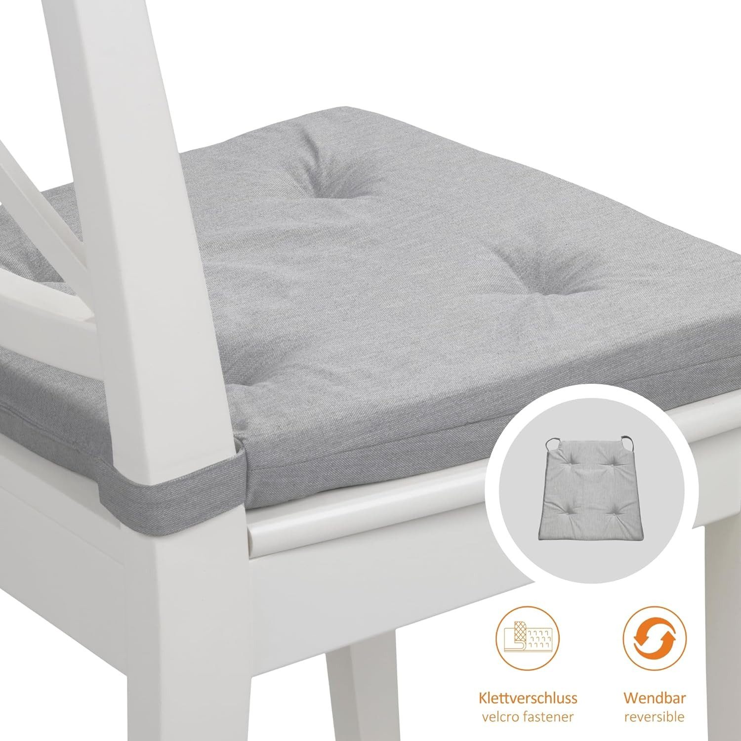 sleepling Stuhlkissen Sitzkissen, für Indoor und Outdoor, mit Klettverschluss, langlebig und abriebfest