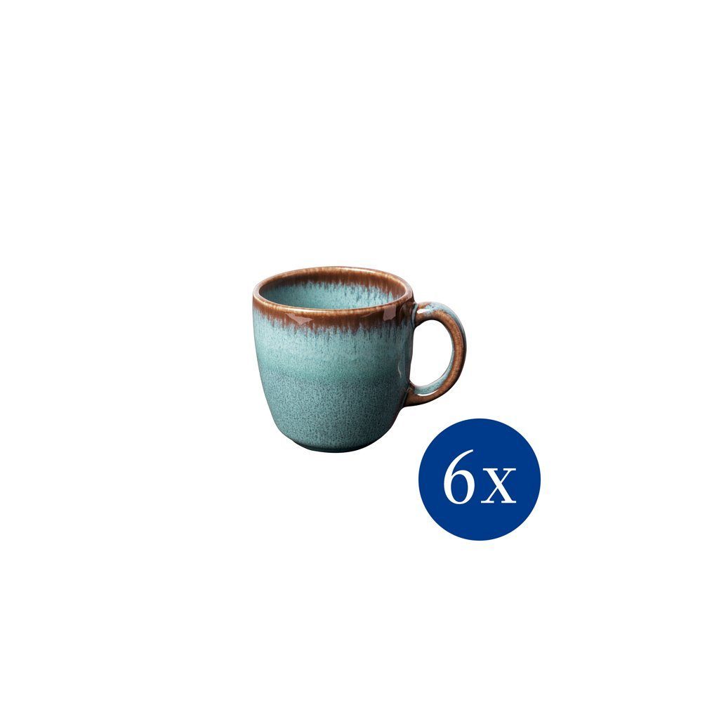 like. by Villeroy & ml, 6 Stück, Boch Lave 190 Steingut Kaffeetasse, Tasse glacé türkis