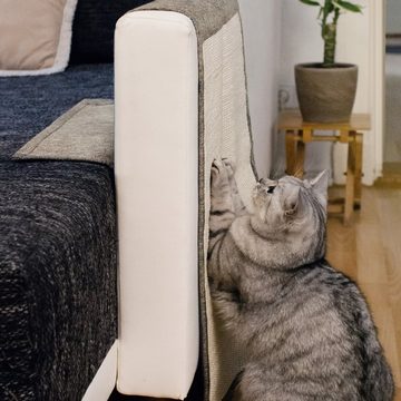 Navaris Tier-Beschäftigungsspielzeug Katzen Kratzmatte Kratzschutz Sofa - Sisal Kratzteppich 130x45cm, Sisal