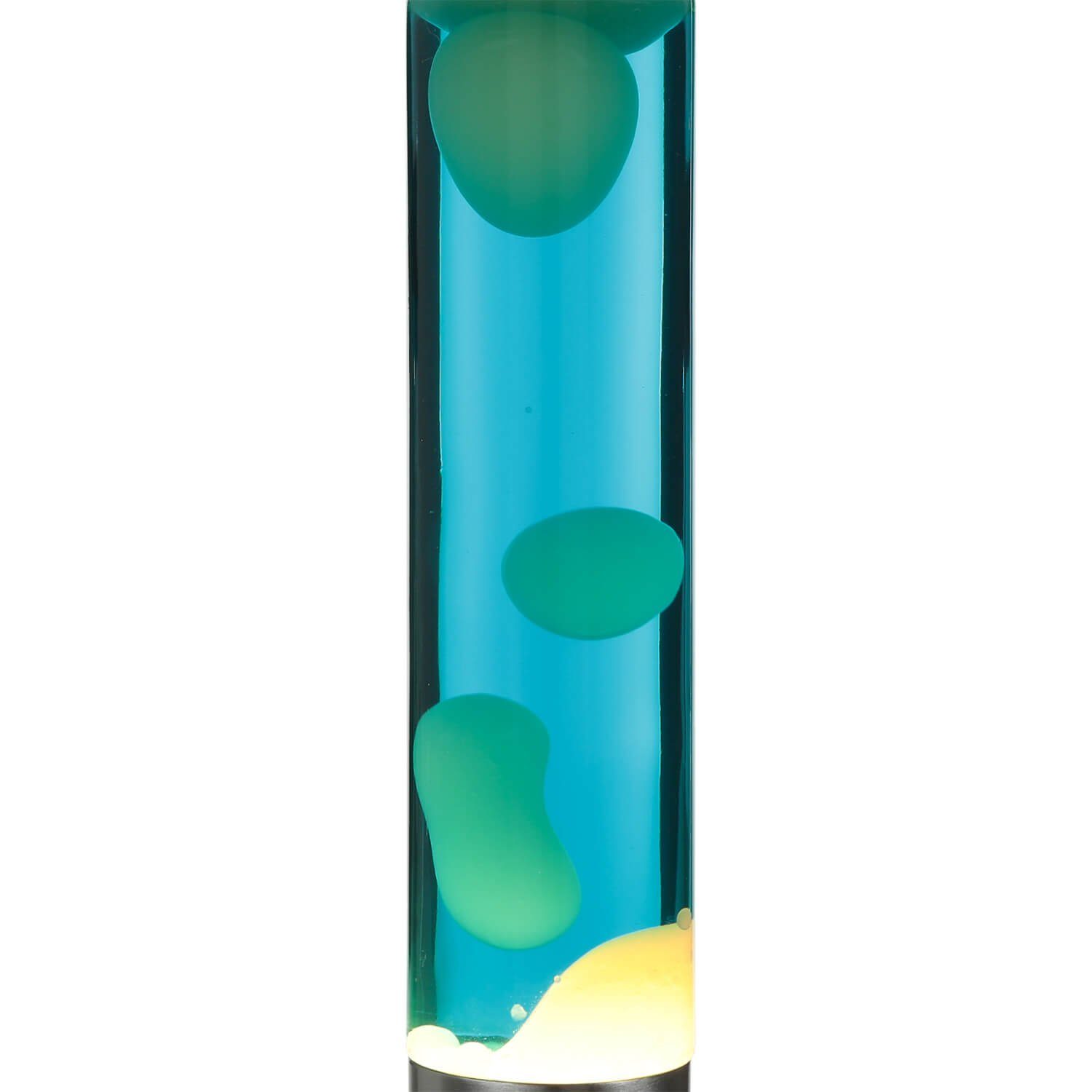 Design 38 cm Tischleuchte Retro Lampe Blau hoch YVONNE, Licht-Erlebnisse Lavalampe Kabelschalter