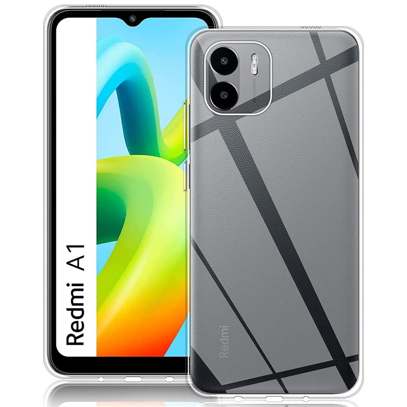 CoolGadget Handyhülle Transparent Ultra Slim Case für Xiaomi Redmi A1 6,52 Zoll, Silikon Hülle Dünne Schutzhülle für Redmi A1 Hülle