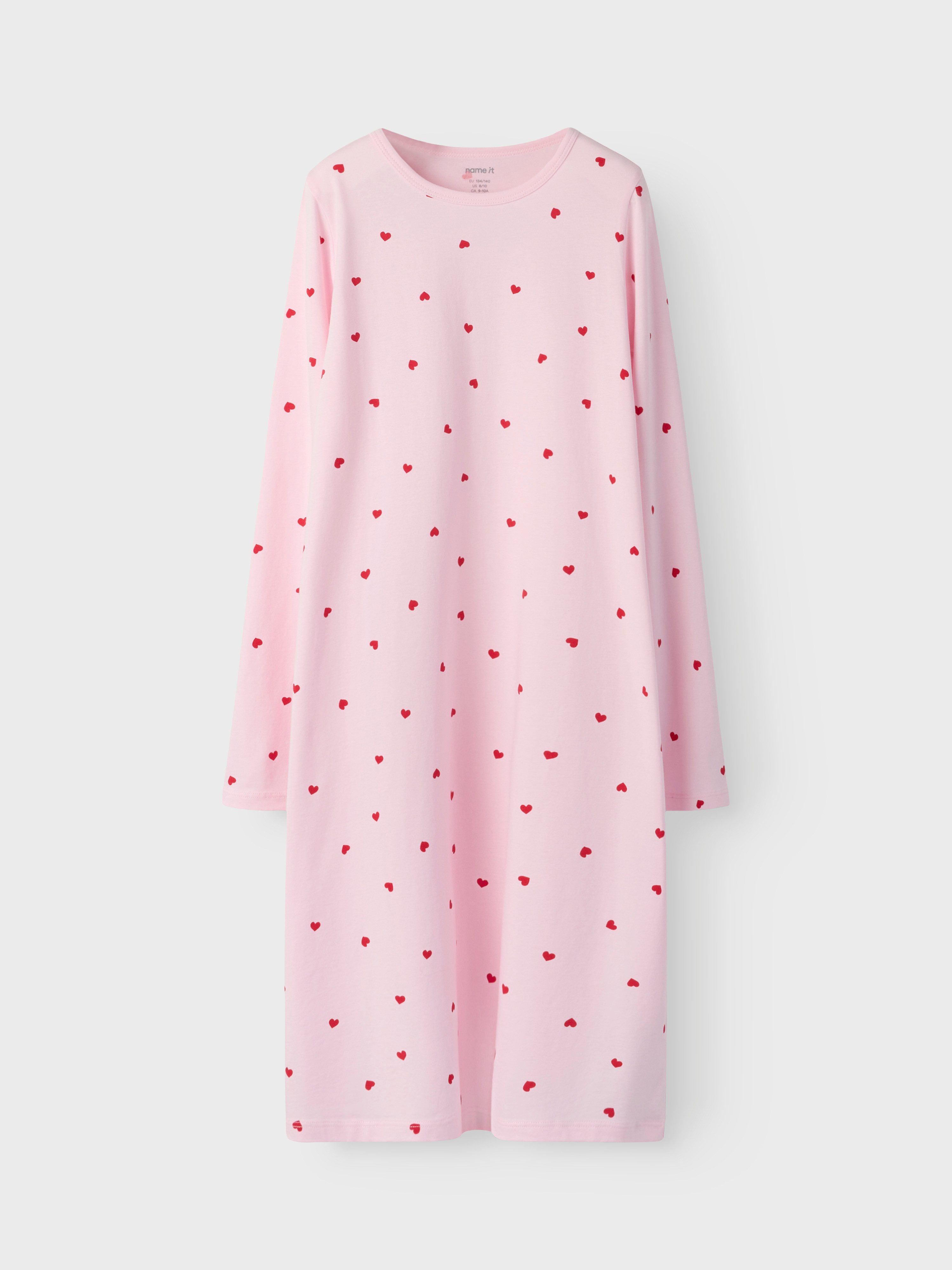 Name It Nachthemd NKFNIGHTGOWN HEARTS NOOS aus Baumwollmischung, A-Linien-Passform, elastisches Jersey-Material