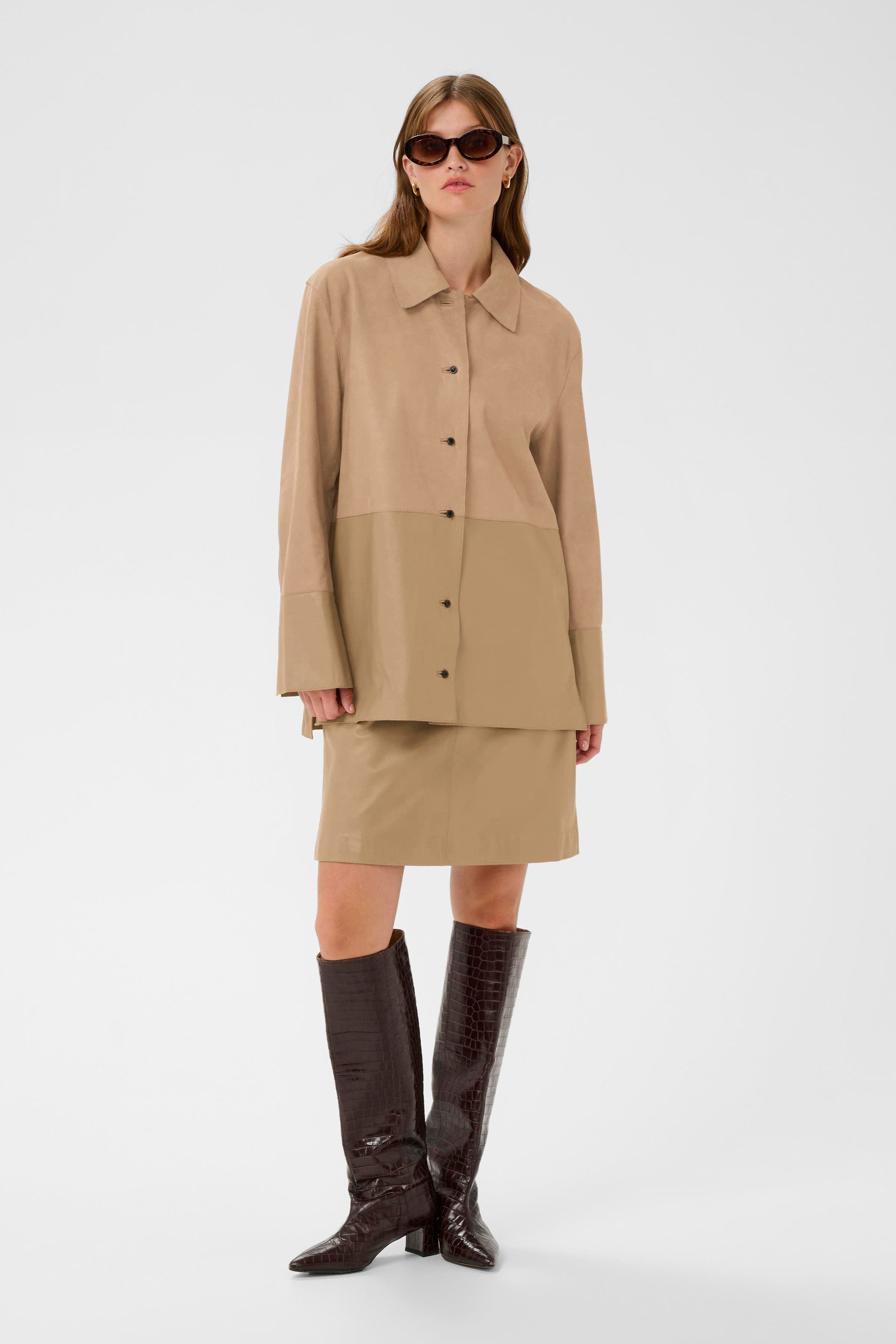 SOAKED IN LUXURY Lederblazer Lederhemd SLParvati