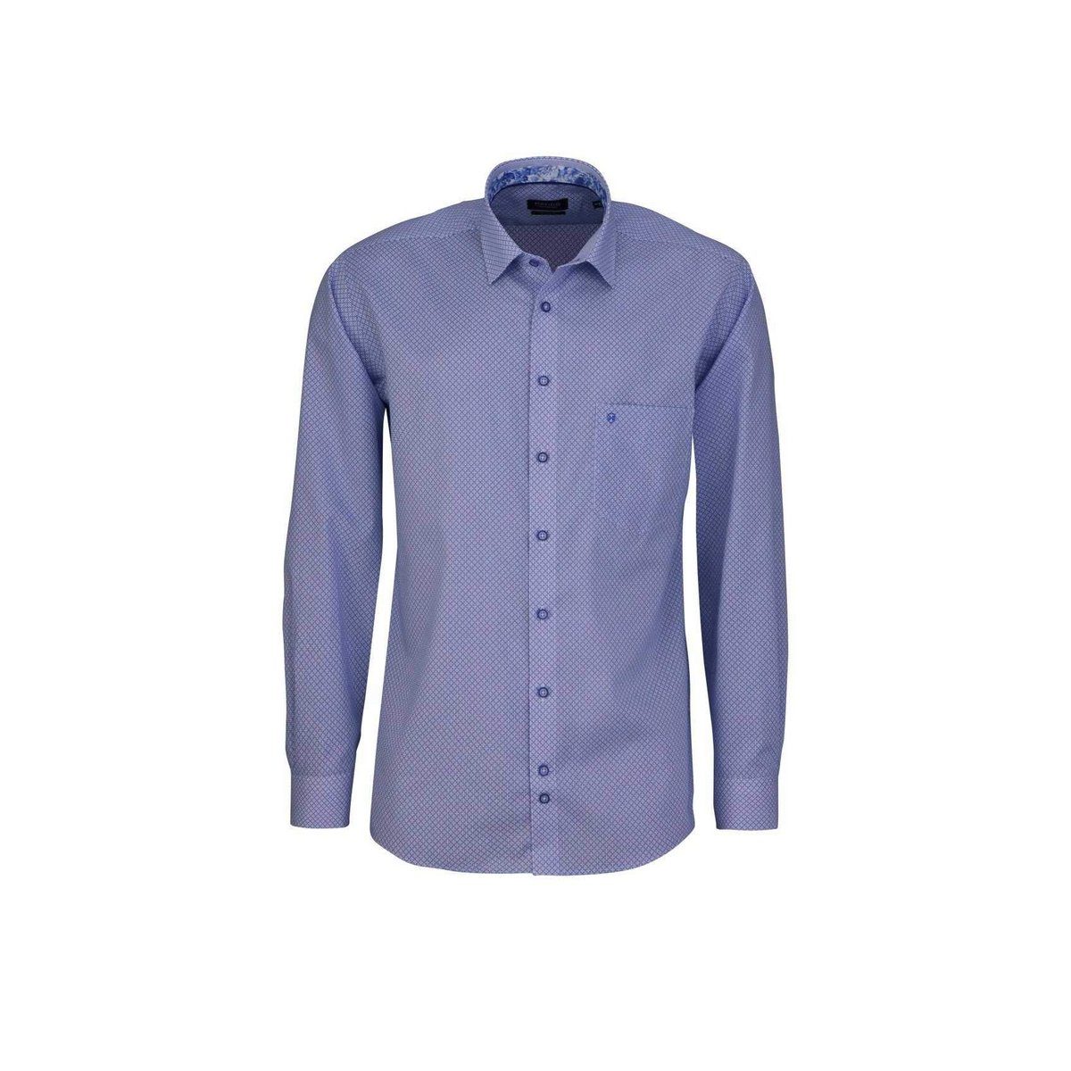 Hatico Langarmhemd blau regular fit (1-tlg)