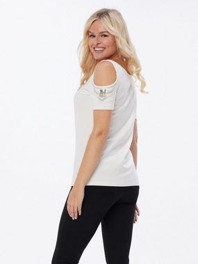 Sarah Kern Kurzarmshirt T-Shirt koerpernah im Off Shoulder Design