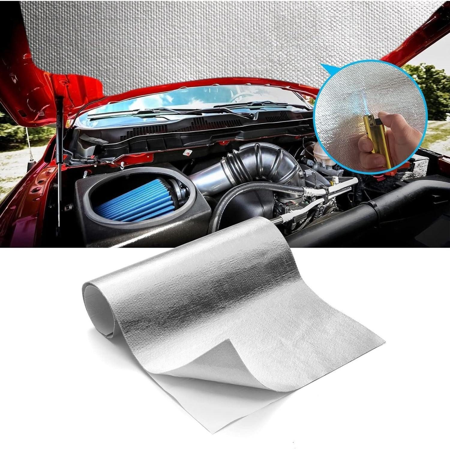 FLASLD Schutzplane Heat Shield Aluminized Thermal Barrier Adhesive Backed 30 x 30 cm