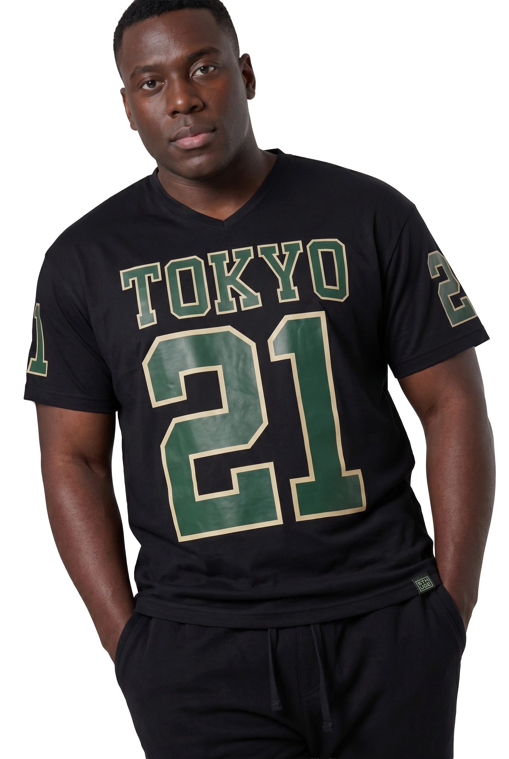 STHUGE T-Shirt T-Shirt Halbarm oversized Football Print