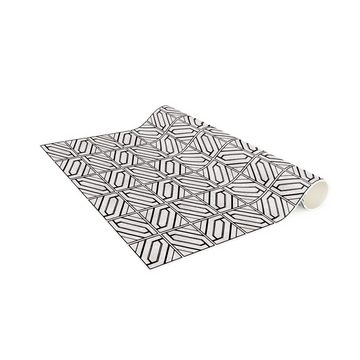Läufer Teppich Vinyl Flur Küche Fliesen Muster funktional lang modern, Bilderdepot24, Läufer - schwarz glatt