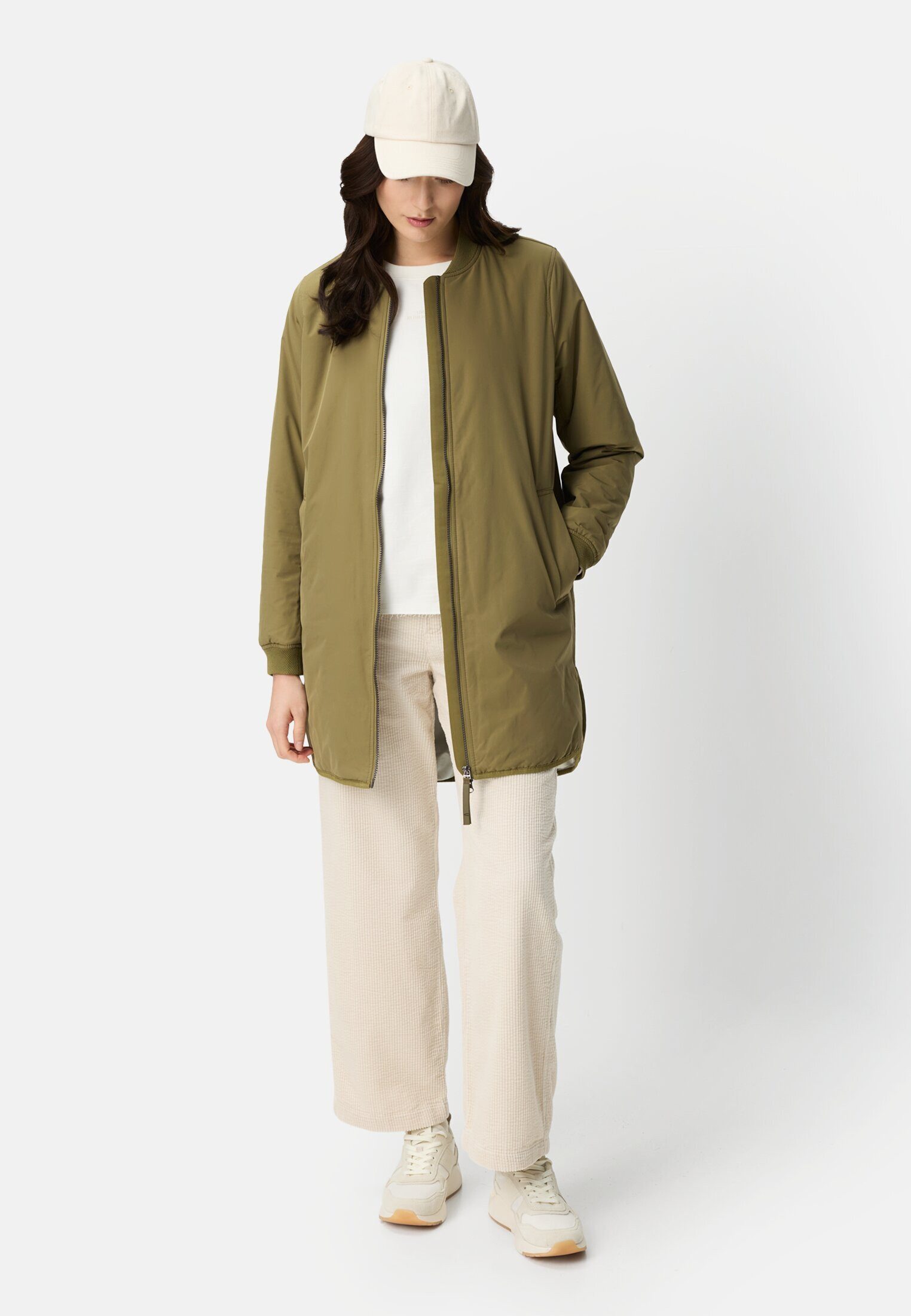 camel active Langmantel mit 2-Wege-Reißverschluss Langarm Bomberkragen