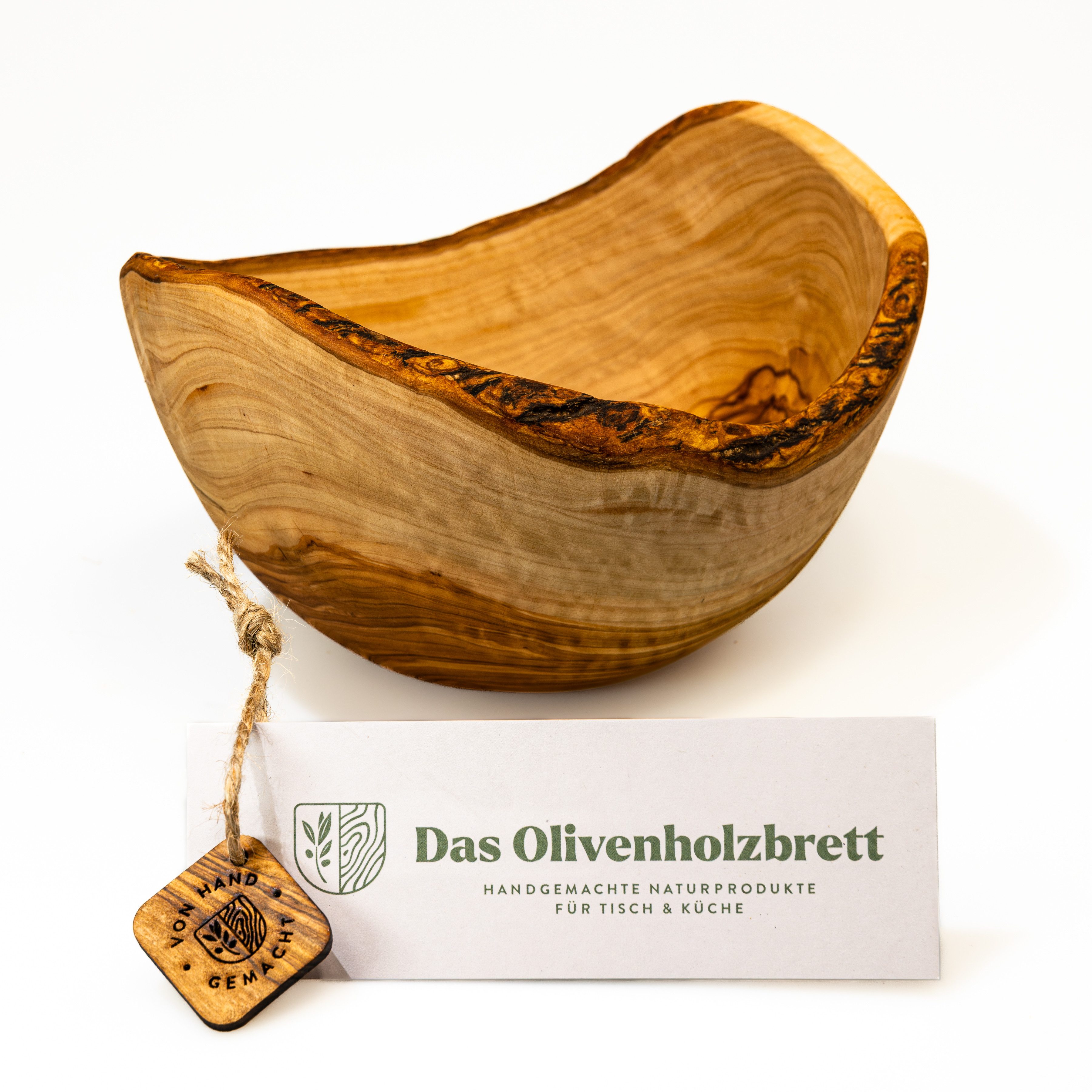 dasOlivenholzbrett Obstschale Große Obstschale aus Olivenholz, Naturrand