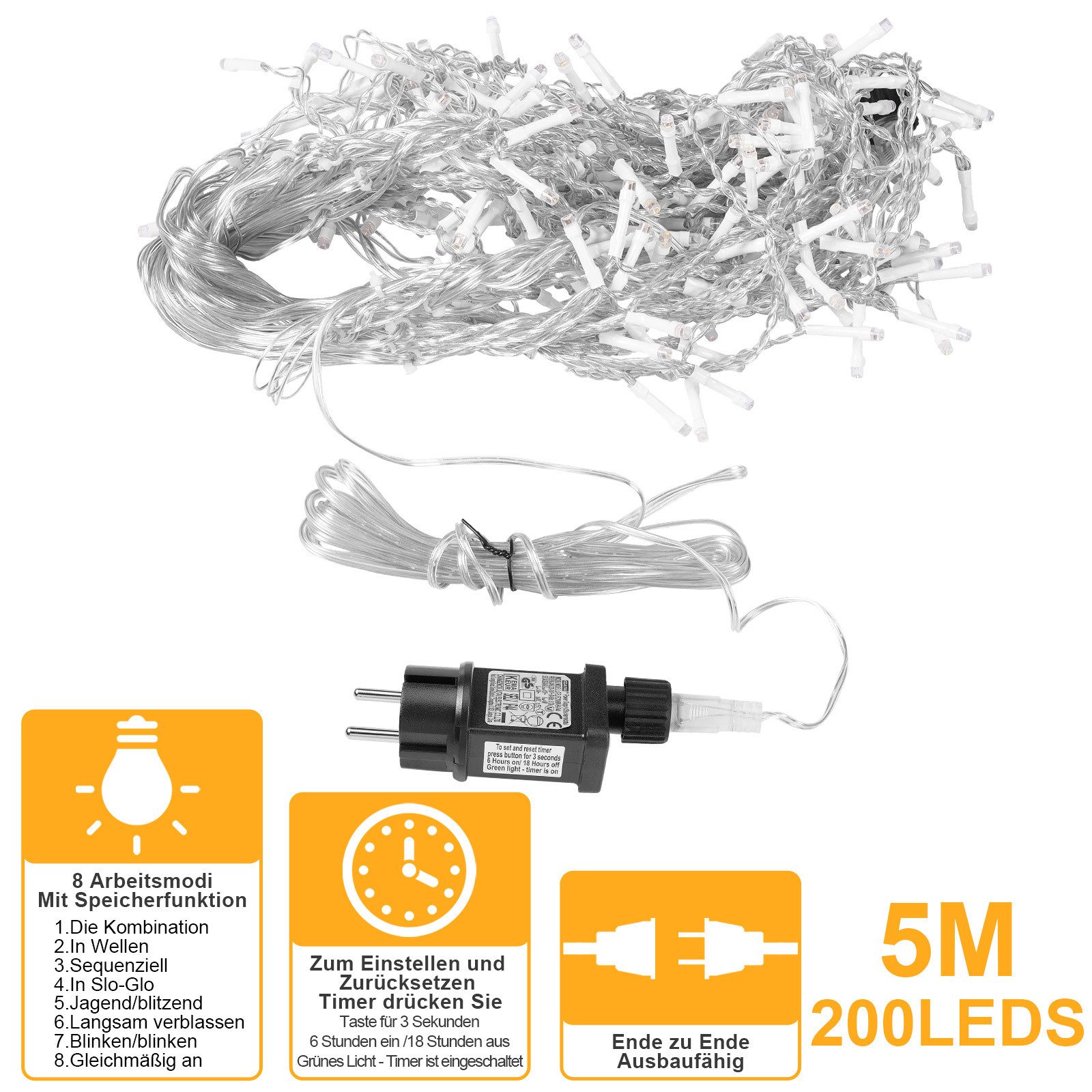 LMaxhome LED-Lichterkette Eisregen Lichterkette für Aussen Flashing Effekt günstig online kaufen