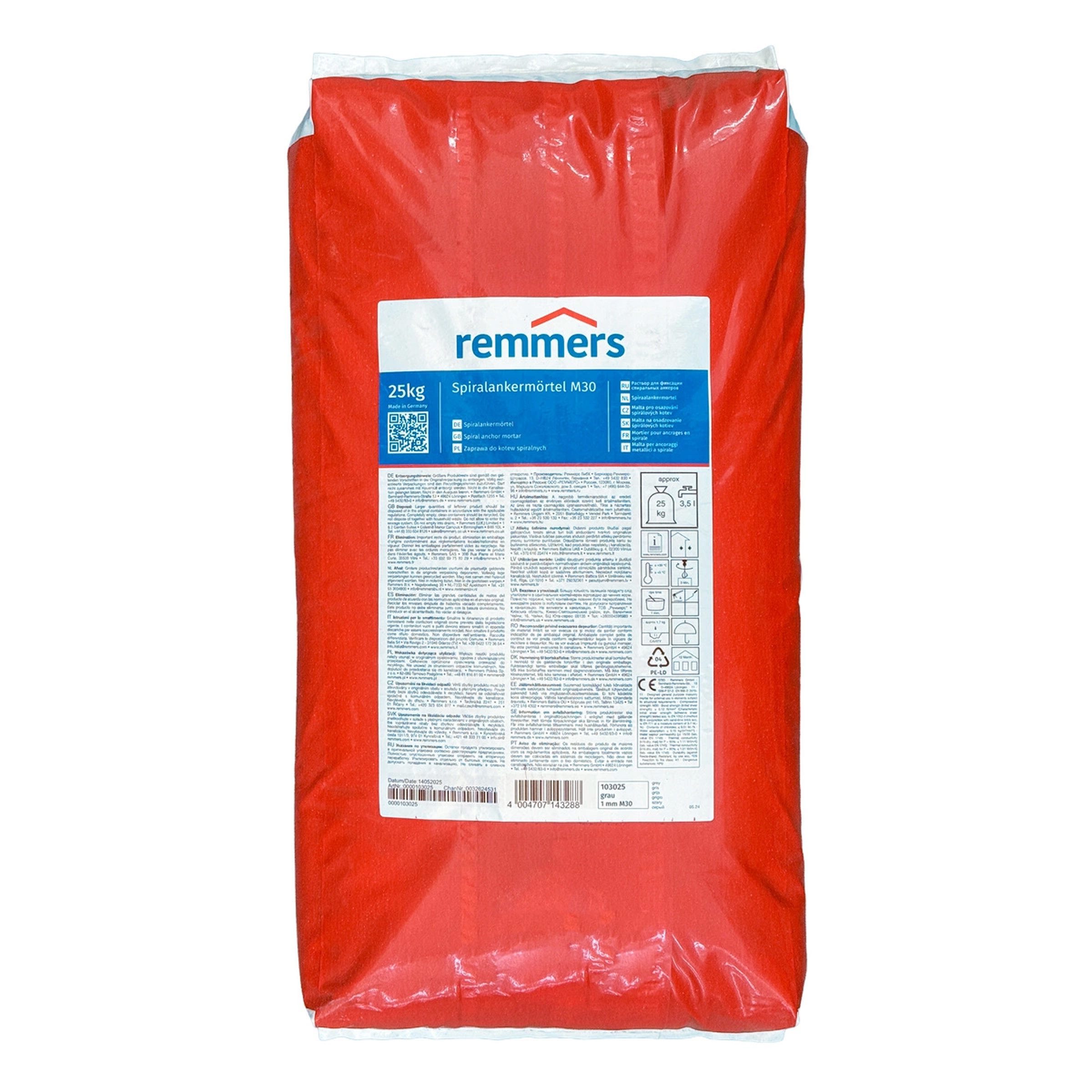 Remmers Mörtel Remmers SPIRALANKERMÖRTEL M30 25 kg Fugenmörtel von Ankern