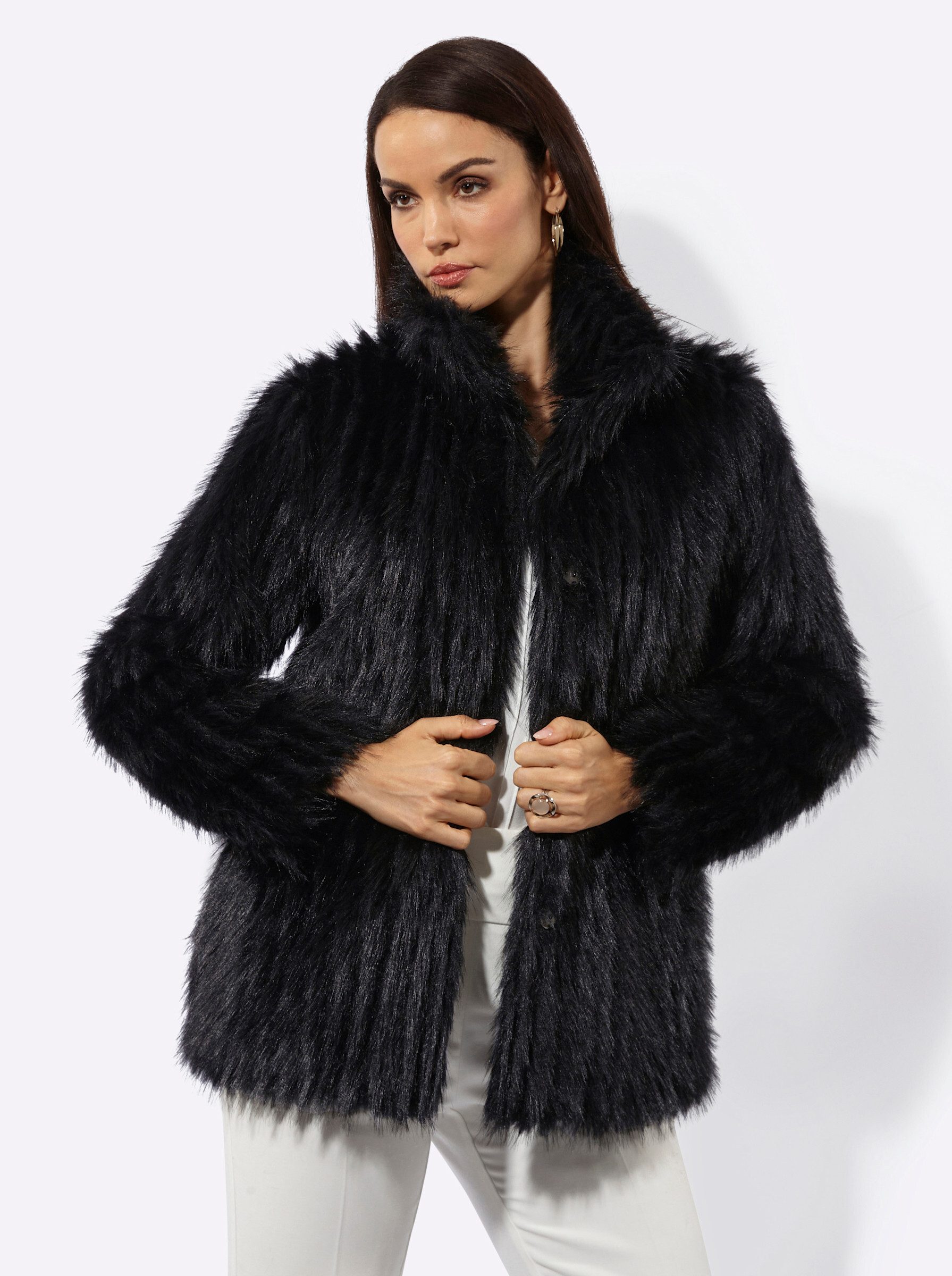 Mainpol Allwetterjacke Fellimitat-Jacke Langarm