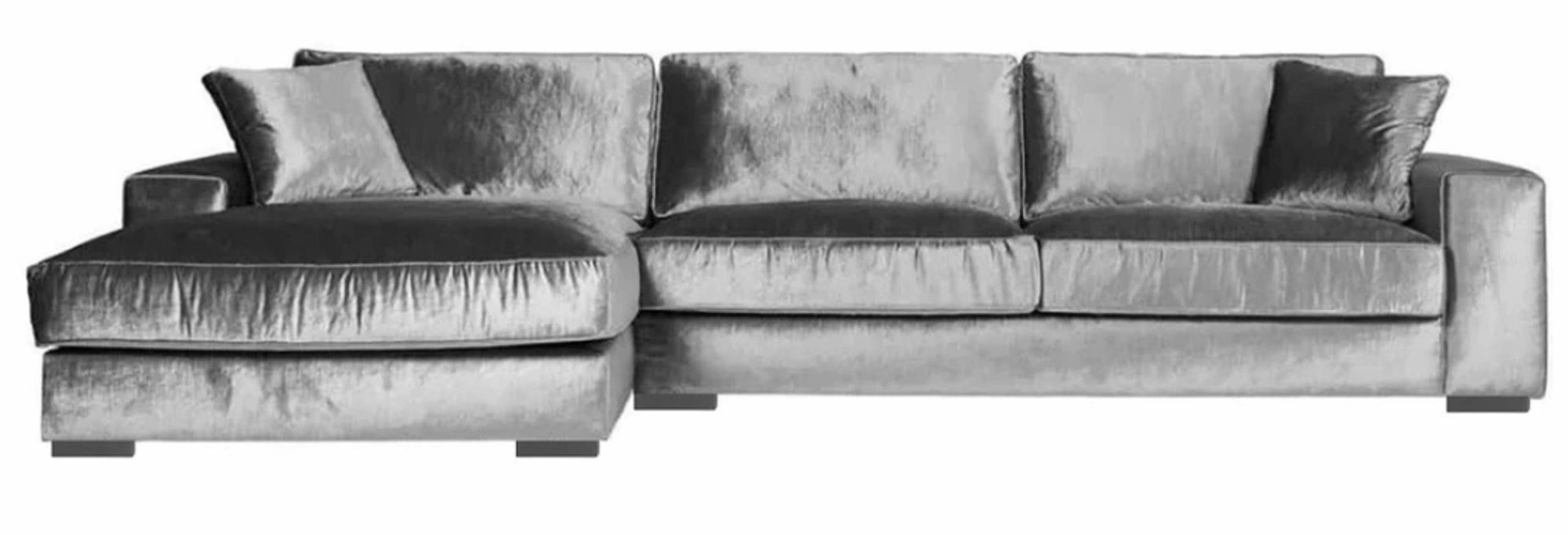 JVmoebel Ecksofa Graues Ecksofa Modernes L-Form Sofa Samt Textilmöbel Neu, Made in Europe