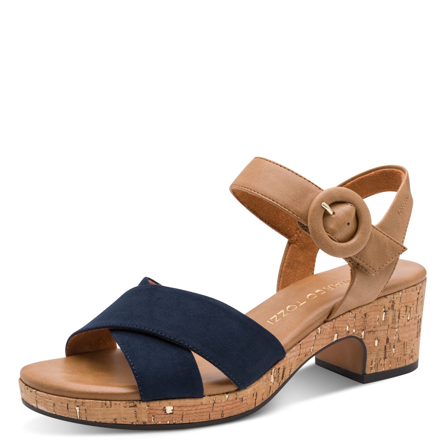 MARCO TOZZI Sandalette, Blockabsatz, Plateau, Sommerschuh, Sandale mit Feel Me-Ausstattung