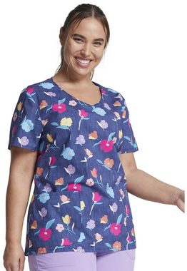 Dickies Funktionsbluse Bunt bedruckter Damen Kasack "bunte Blumen" Kasack mit Motiv