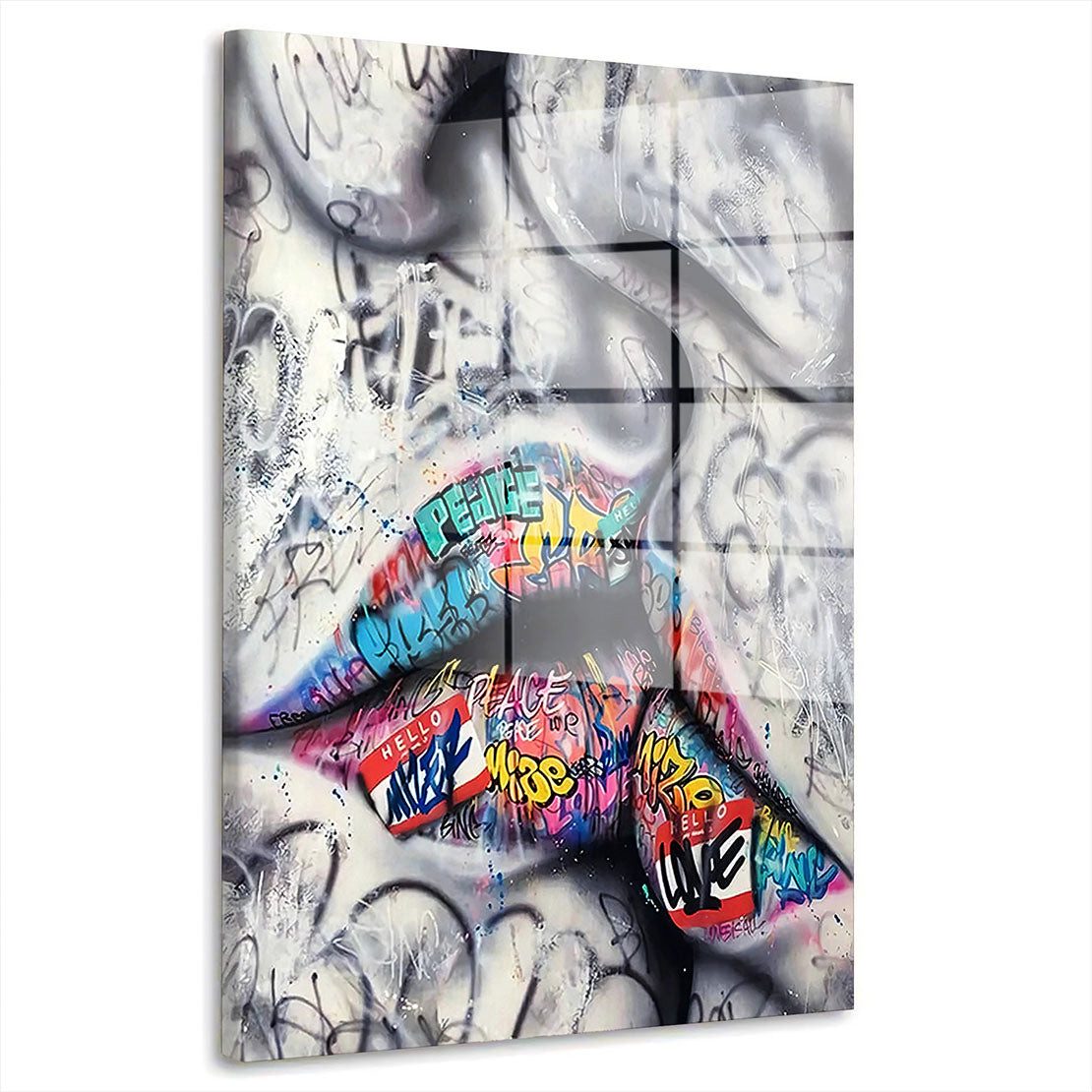 Acrylglasbild Street Art Mann & Frau Acrylglas Wandbild Bild Wanddeko Wohnzimmer XL
