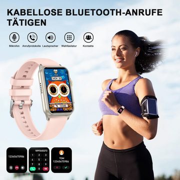 HYIEAR Smartwatches für Damen und Herren, Bluetooth 5.3 In-Ear-Kopfhörer Smartwatch (4.5 cm/1.77 Zoll, Android) Packung, Sportarmband, Fitnessuhr