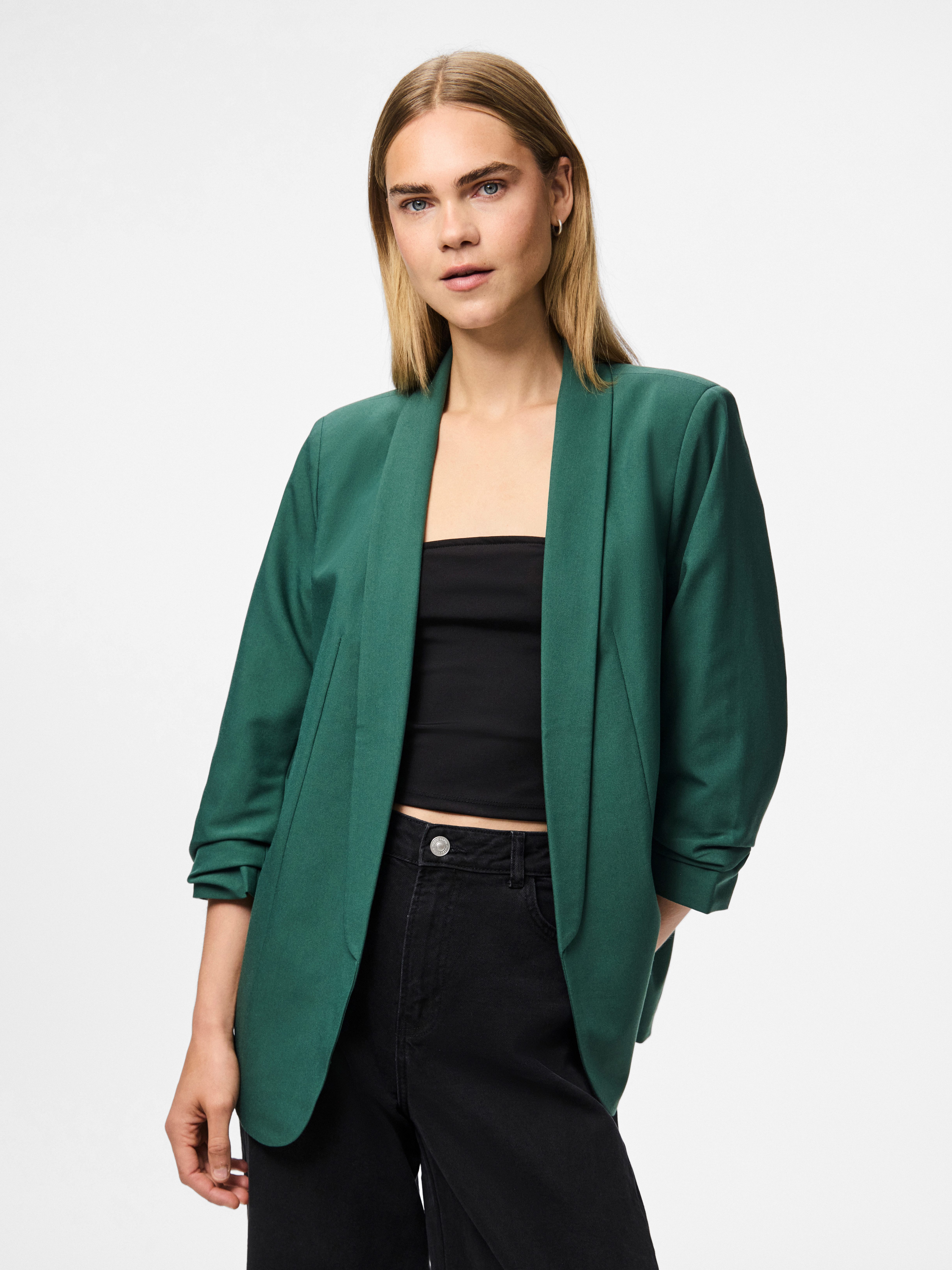 pieces Blusenblazer PCBOSELLA 3/4 BLAZER NOOS Materialmix, regular fit