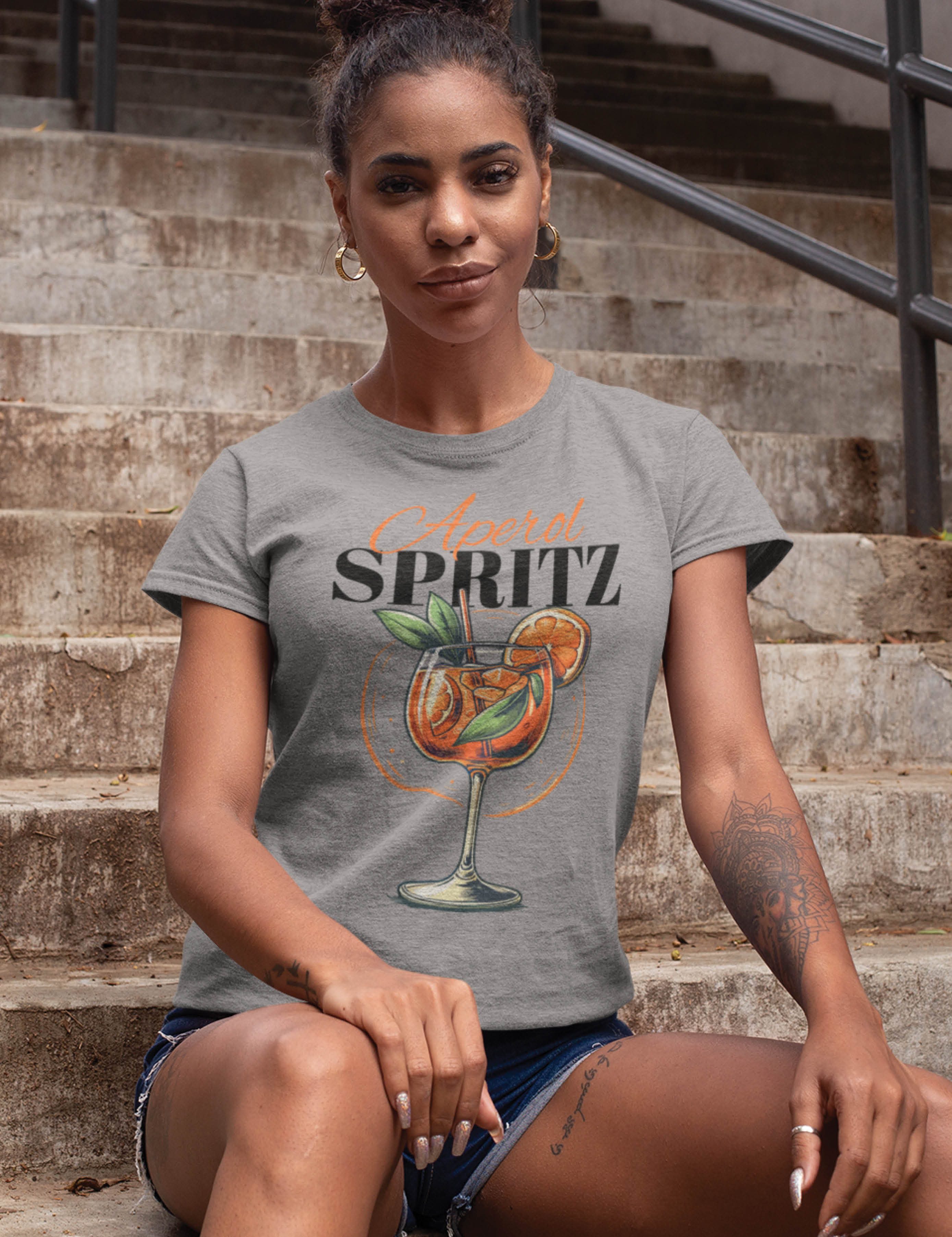 Youth Designz Print-Shirt "Aperol Spritz" Print Damen T-Shirt Statement Geschenk Frauen mit lustigen und stylischen Aufdruck für Frauen