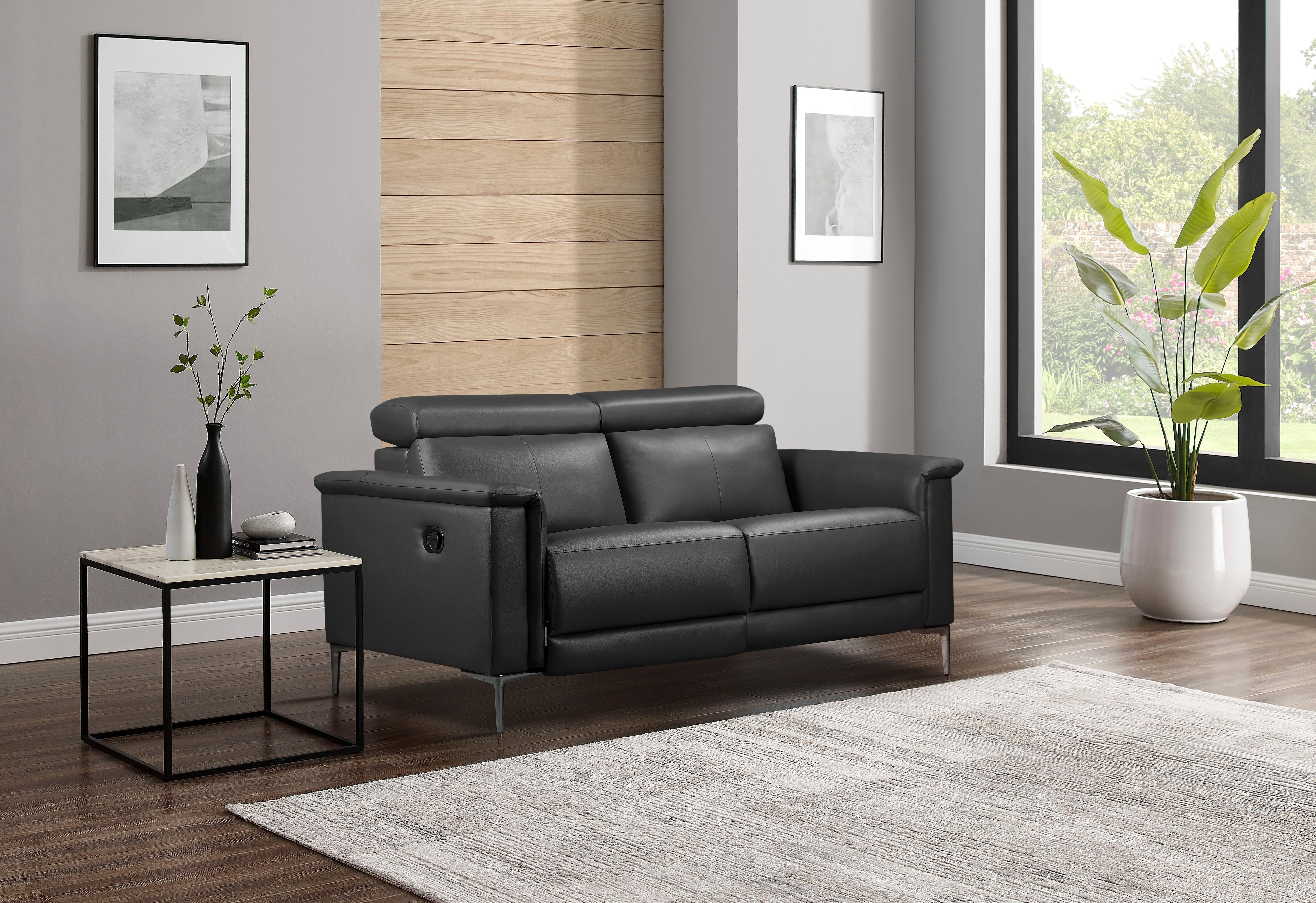 OTTO home 2-Sitzer LUND, 160 cm, mit Relaxfunktion und Kopfteilverstellung, manuell od. elektrisch (m.USB-C), Echtleder, Kunstleder, Webstoff