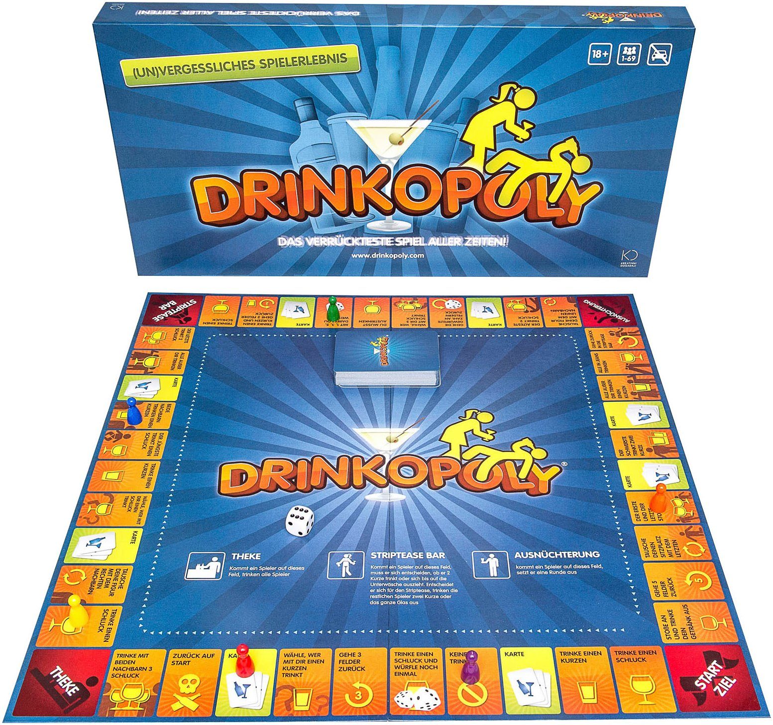 Spiel, Trinkspiel Drinkopoly, Made in Germany, Trinkspiel für Erwachsene  »Drinkopoly«