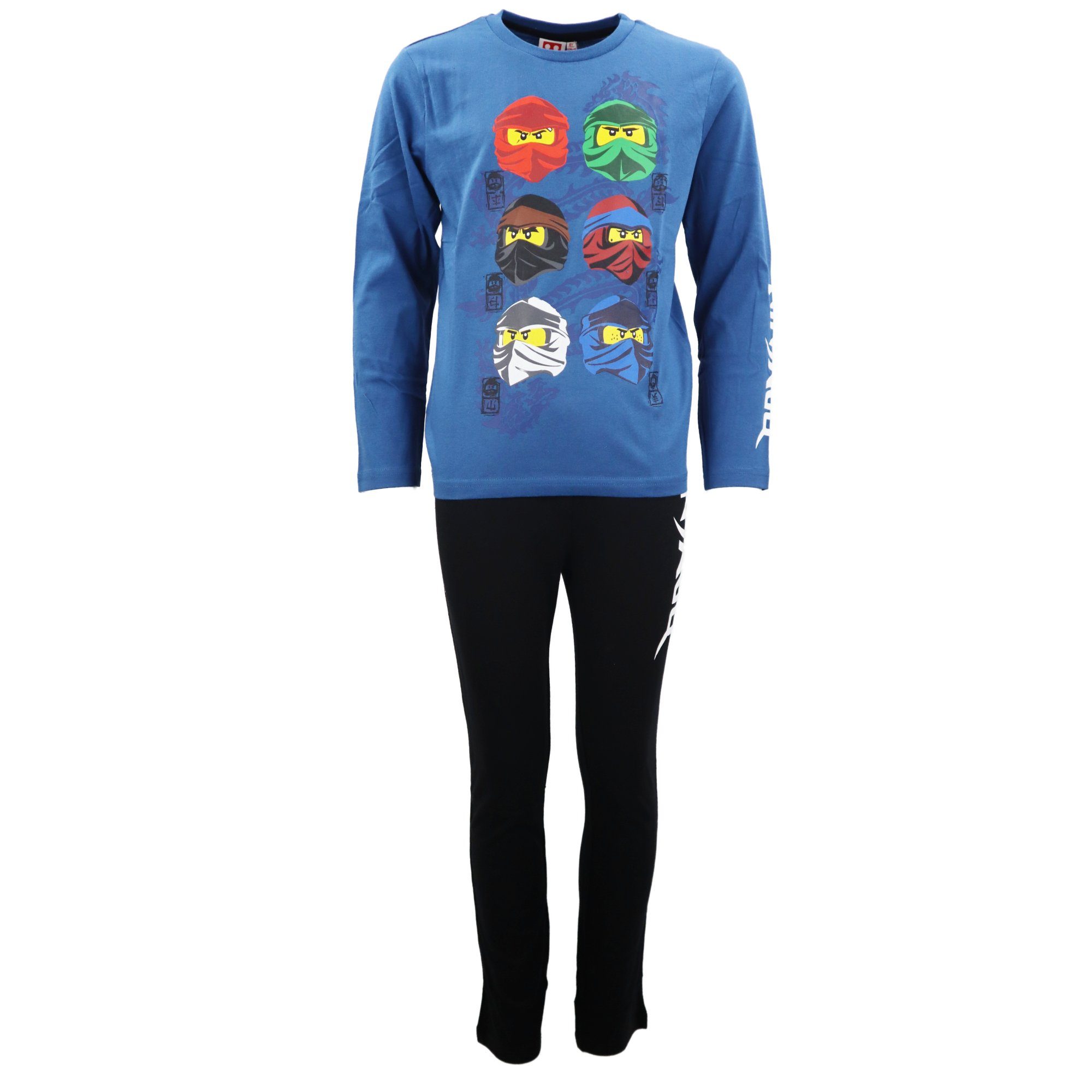 LEGO® Schlafanzug LEGO® Ninjago Jungen Kinder Pyjama Gr. 98 bis 128 Blau