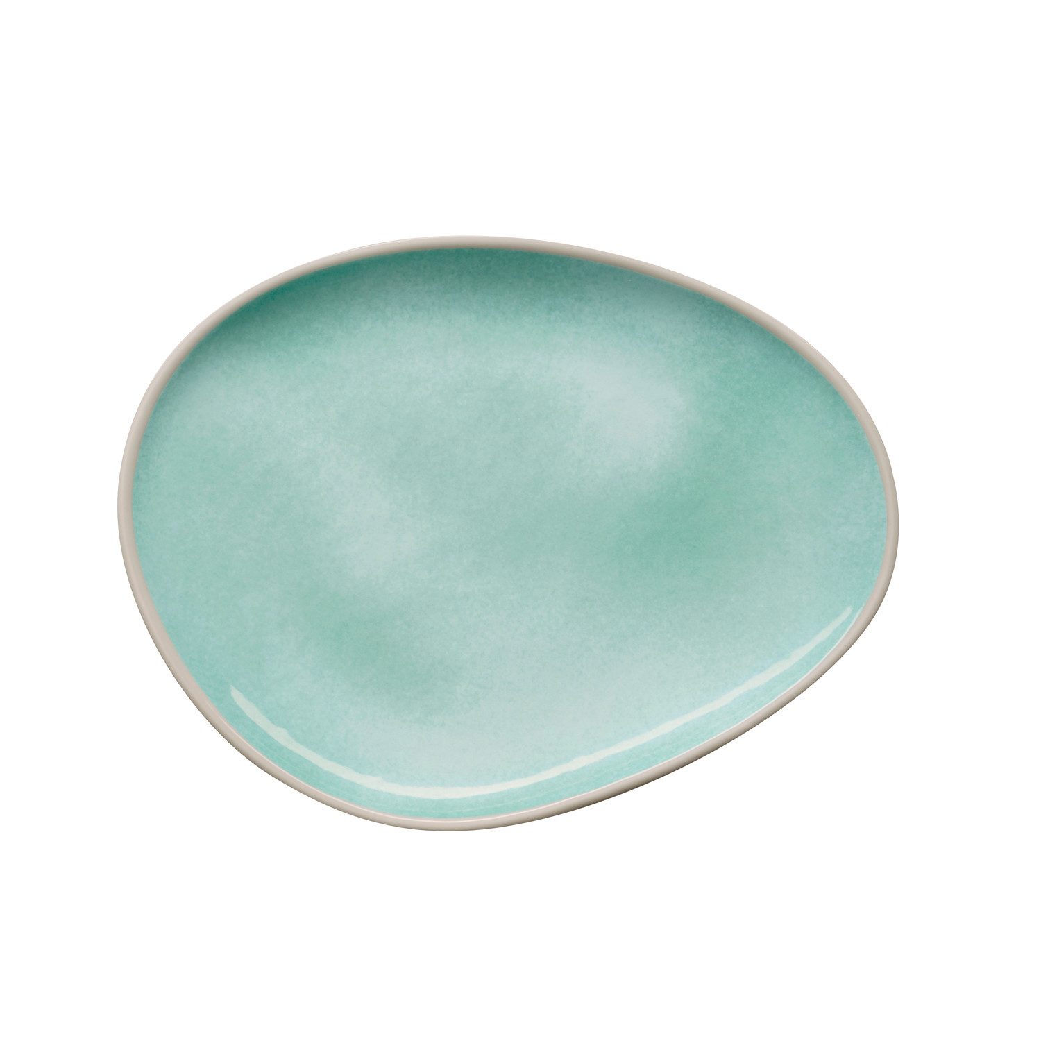 APS Teller CALA, (1 St), H: 2,5 cm, Melamin, innen: Dekor grün, außen: grau