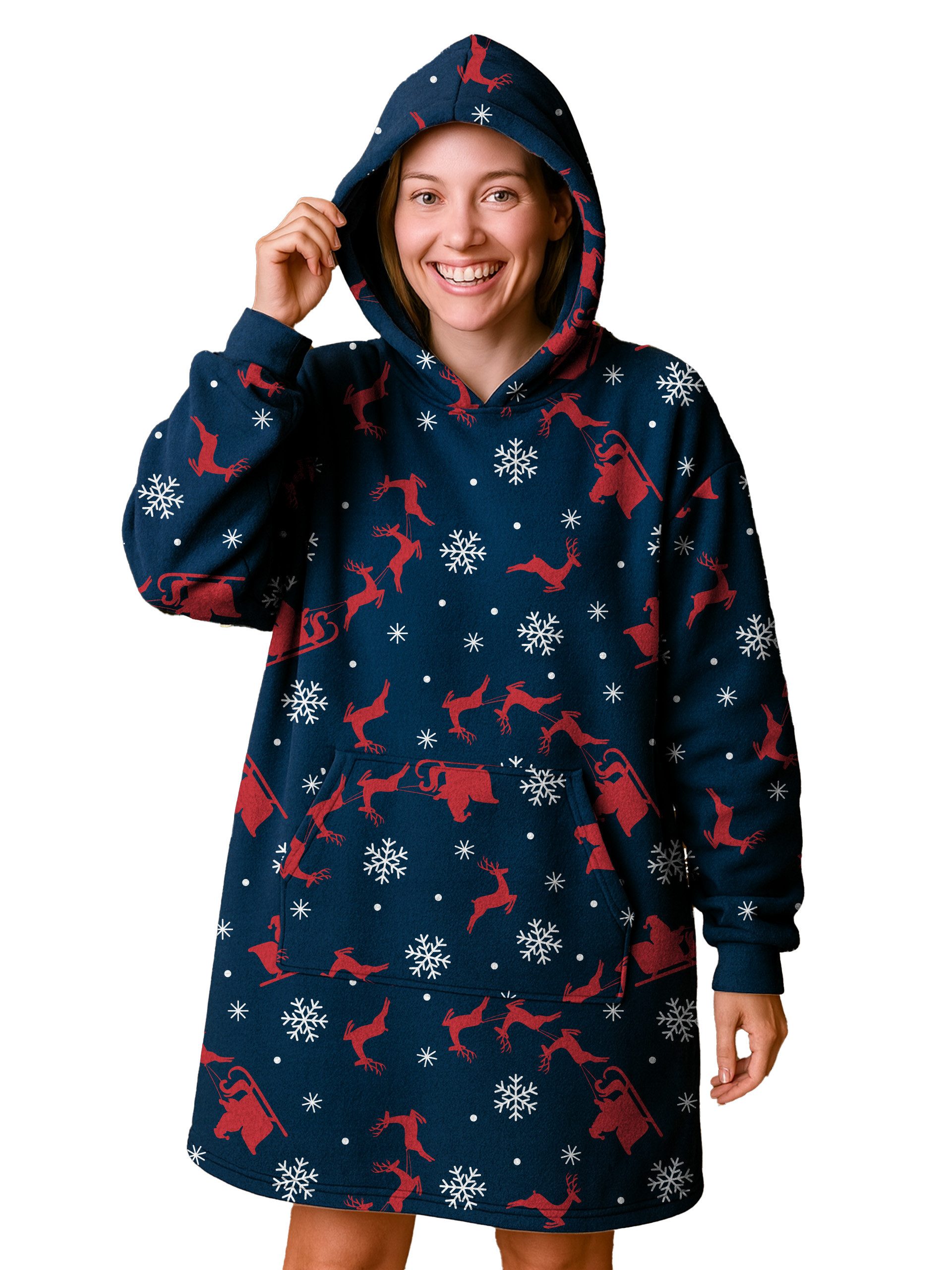 Kapuzenpullover X-MAS Oversize Cozy Hoodie Santa Kuschelpullover Deckenpullover