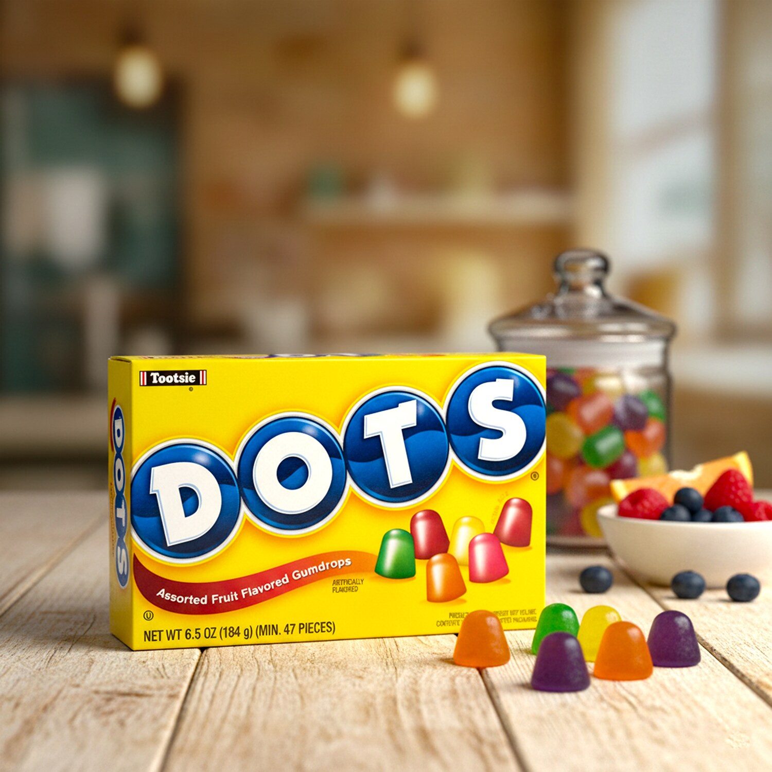 dots Süßigkeit, 1 x 184 g, Dots Kaubonbons Fruchtmix – bunte Fruchtgummis