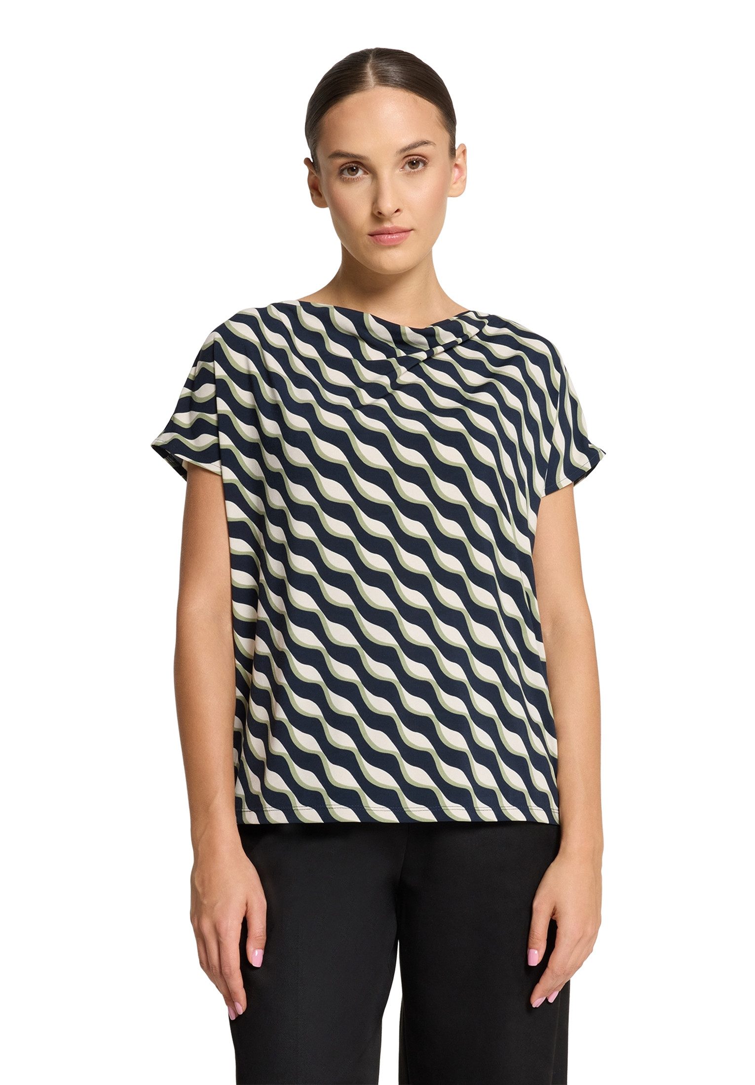 Betty Barclay Kurzarmshirt Damen mit Wasserfallausschnitt (1-tlg) günstig online kaufen