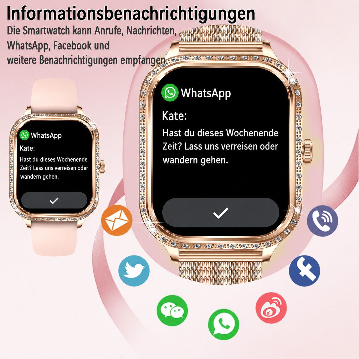ibettertec Smartwatch Damen Herren, Neueste Fitness Uhr mit Anruffunktion Smartwatch (4,45 cm/1,75-Zoll-TFT-LCD-Touchscreen Zoll) IP68 Wasserdicht,Uhren Watch für Android IOS, Fitnessuhr Tracker mit Pulsmesser Schrittzähler Schlafmonitor