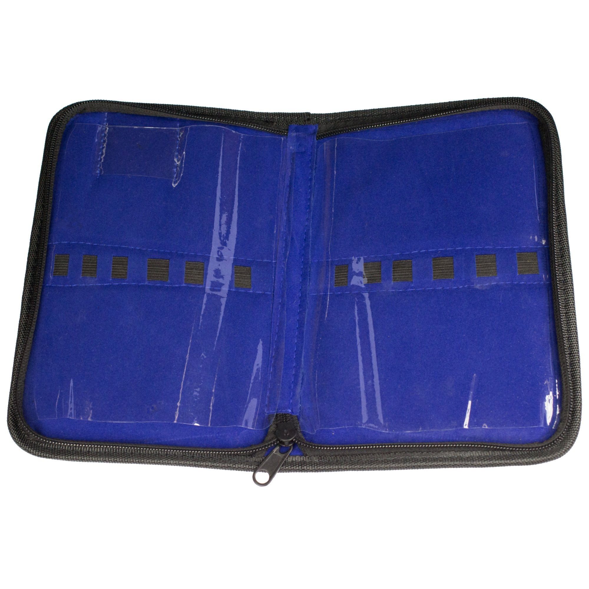 May Maniküre-Etui Etui aus blauem Kunstleder - innen mit blauem Samtbezug - für bis zu