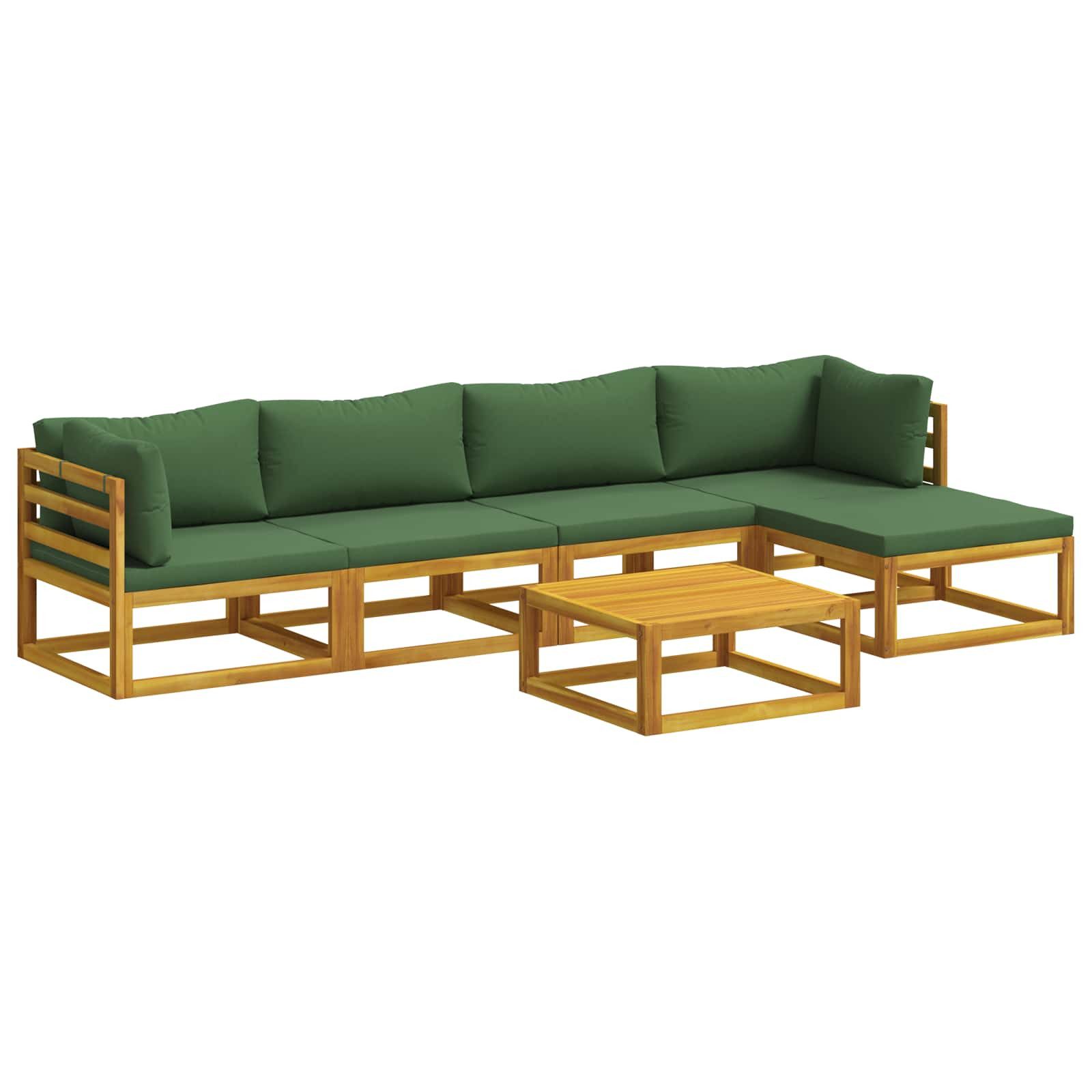 vidaXL Gartenlounge-Set Sofa-Set 6 stk. Natur Massivholz, (6-tlg)