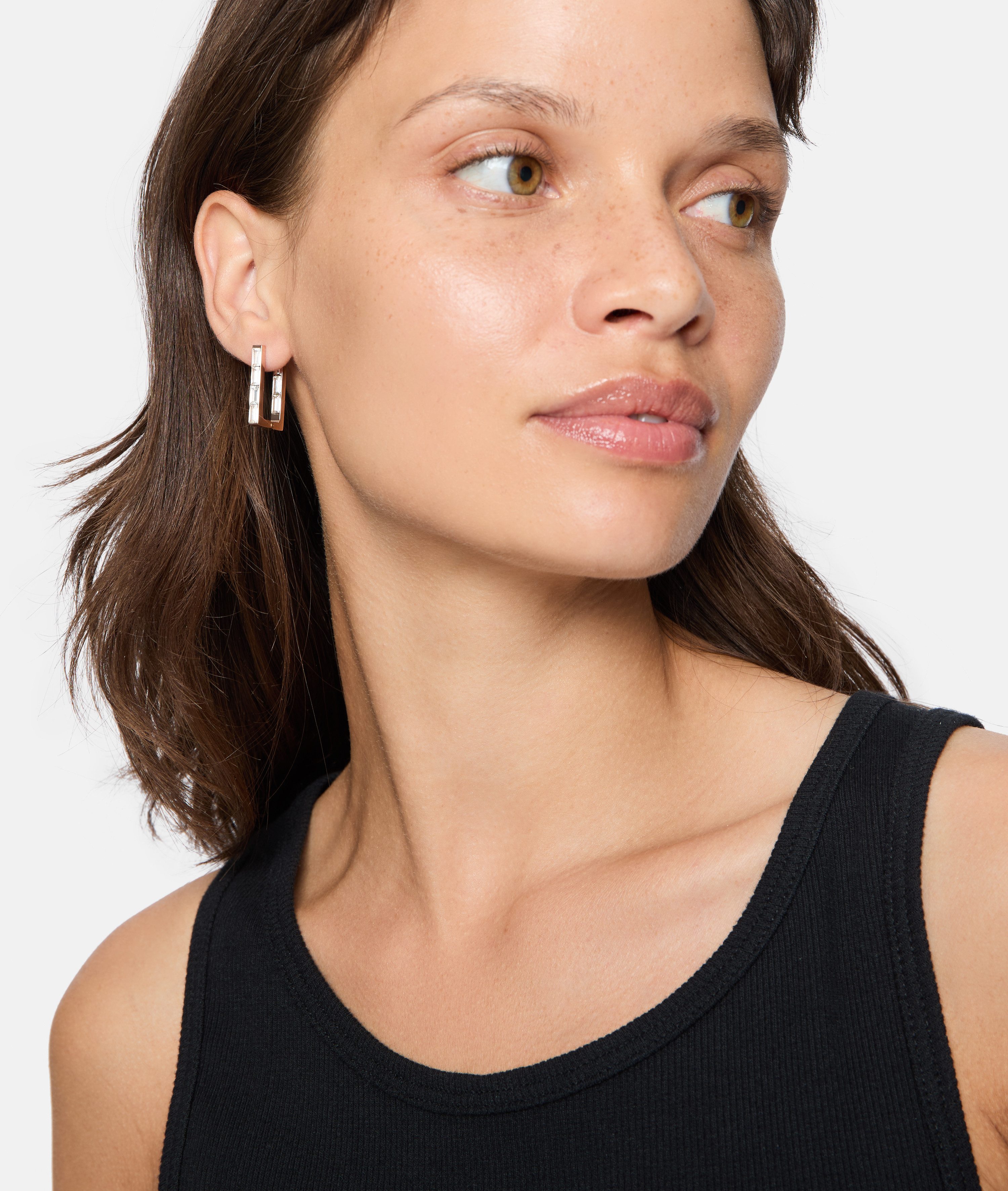 Liebeskind Berlin Paar Creolen Schmuck Geschenk Edelstahl Ohrringe Sparkling Link, mit Zirkonia (synth) – Bild 4 von 4