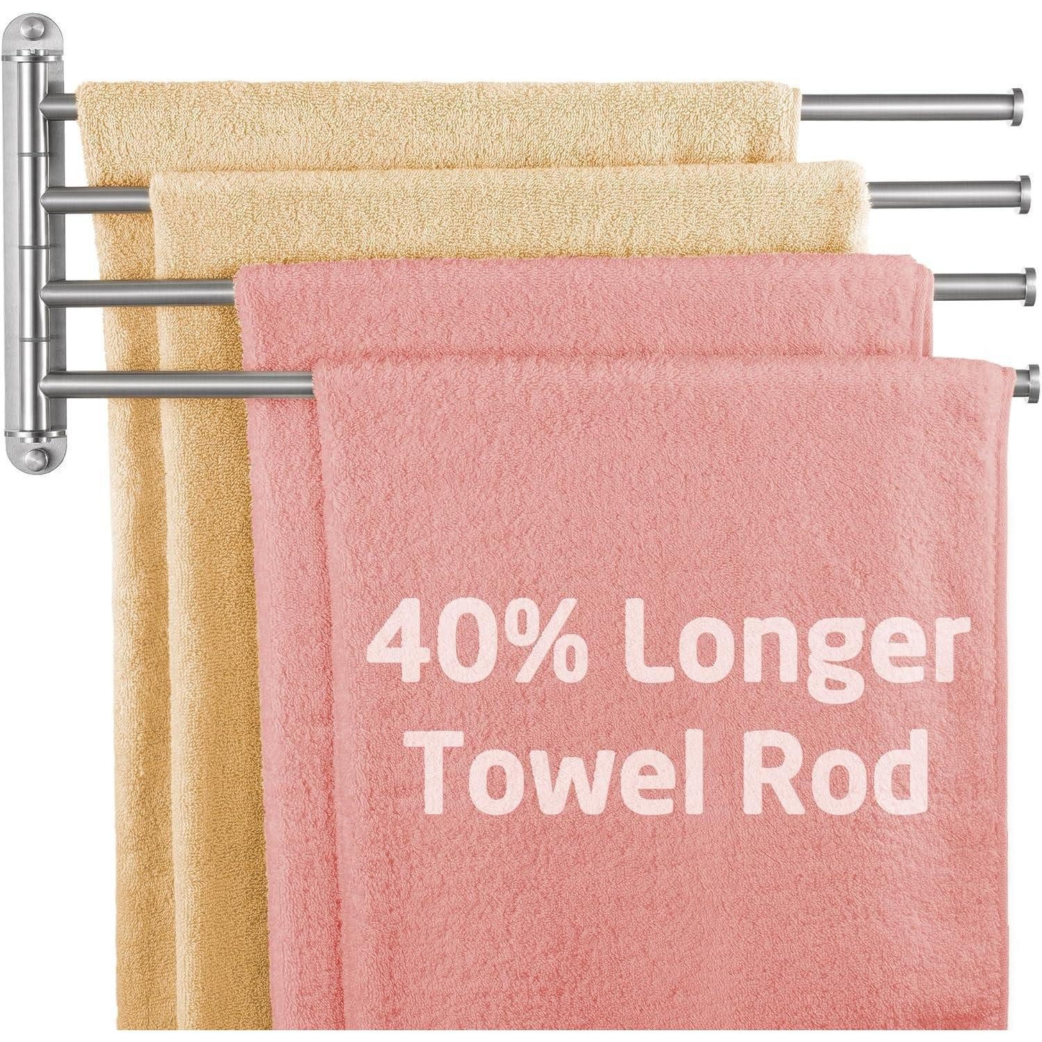 LuxusKollektion Handtuchhalter Handtuchhalter Schwenkbar Bad Edelstahl SUS304 4 Armig 50CM Silber