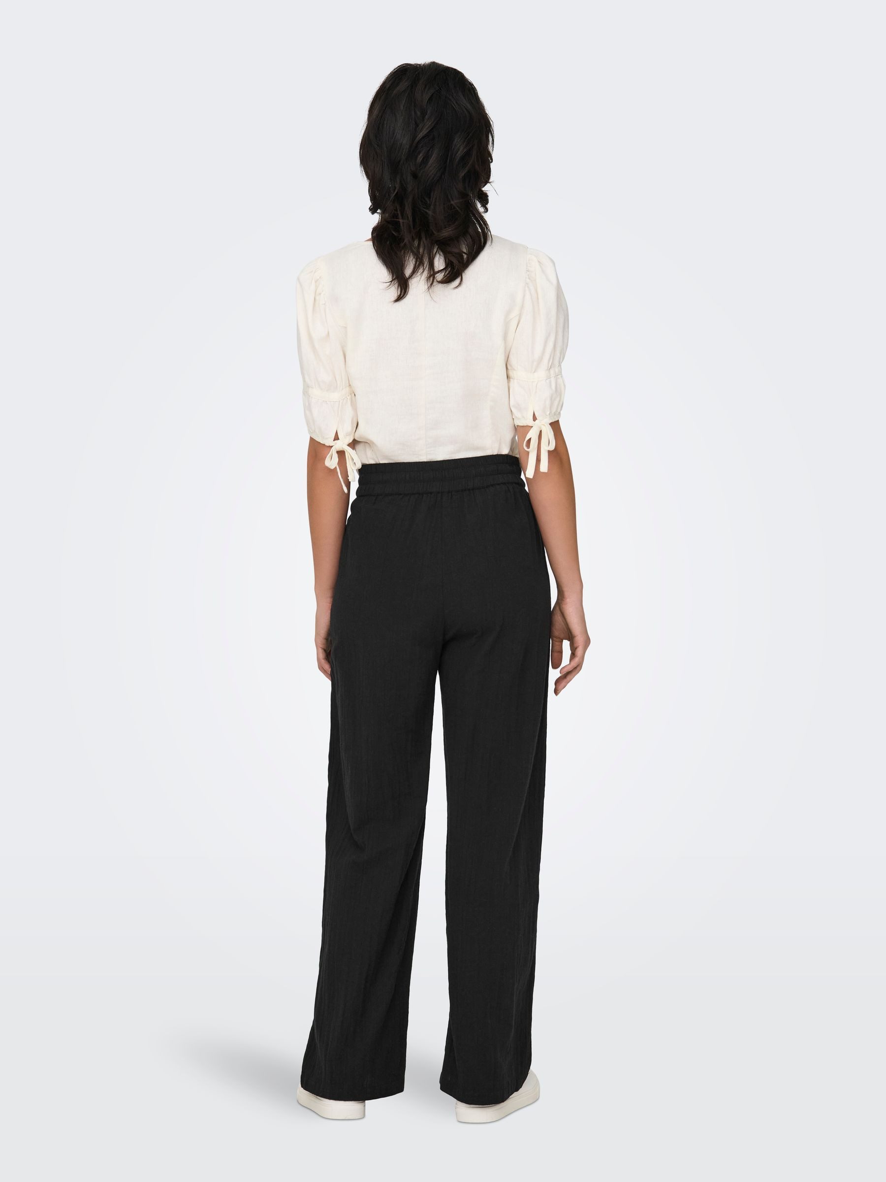 ONLY Stoffhose Leinenhose mit Kordelzug und günstig online kaufen