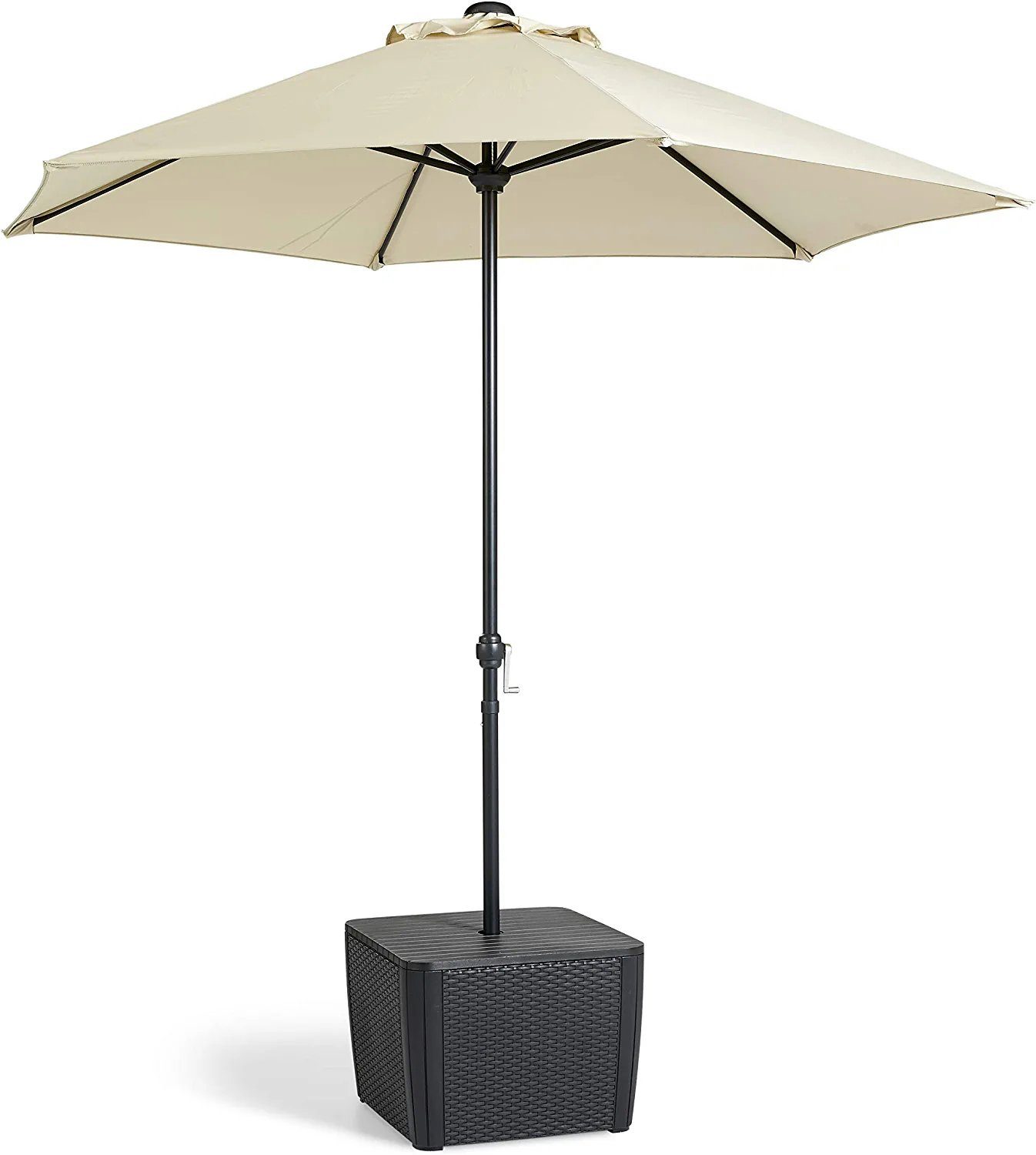 Abdeckung/ Beistelltisch graphitgrau Gartenbox Schirmständer Keter "Jade" für Sonnenschirmsockel